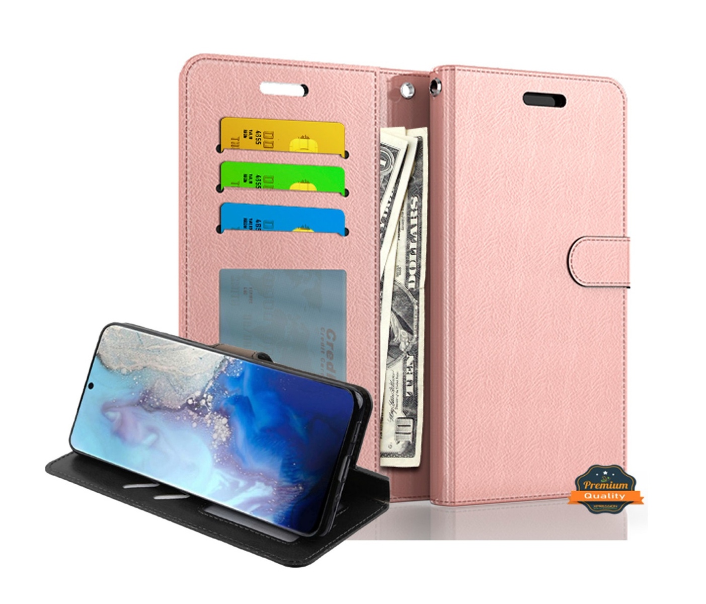 For Apple iPhone 16 Pro Wallet Leather Pouch with Card Slots Pocket Case Cover - Picture 18 of 25