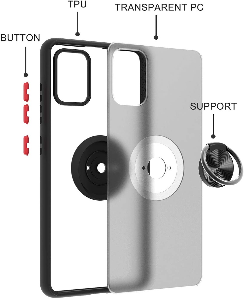 For Apple iPhone 16 Pro Max Ring Stand Holder Hybrid Matte TPU Frame Case Cover - Picture 12 of 32