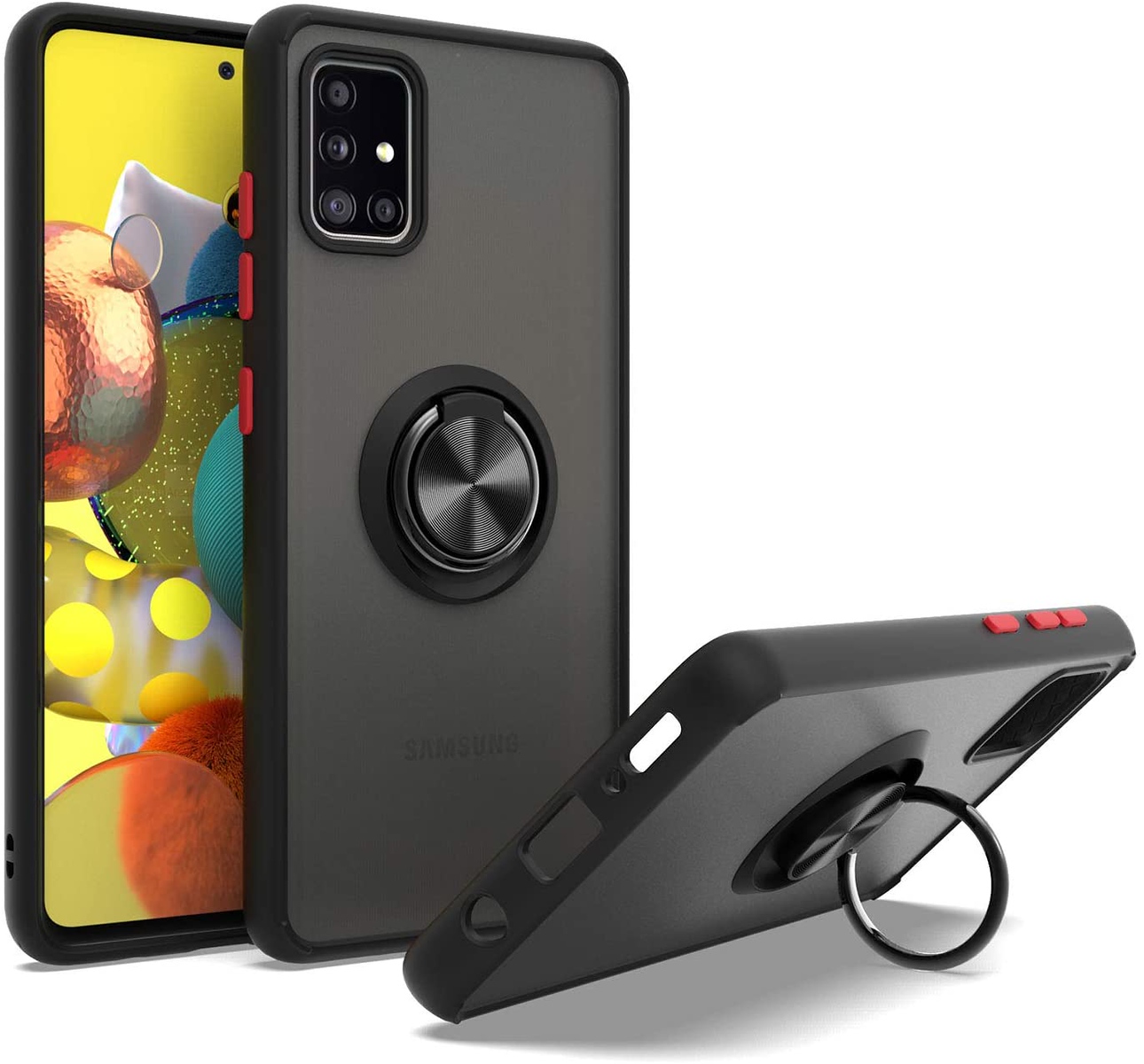 For Apple iPhone 16 Pro Max Ring Stand Holder Hybrid Matte TPU Frame Case Cover - Picture 11 of 32