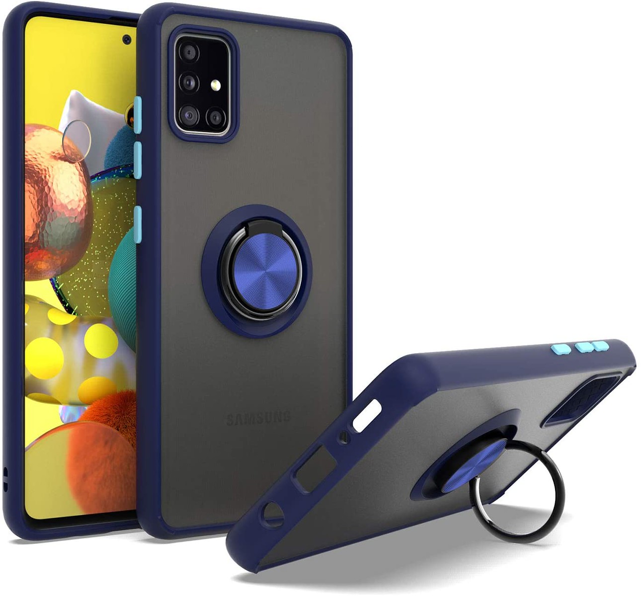 For Apple iPhone 16 Pro Max Ring Stand Holder Hybrid Matte TPU Frame Case Cover - Picture 19 of 32