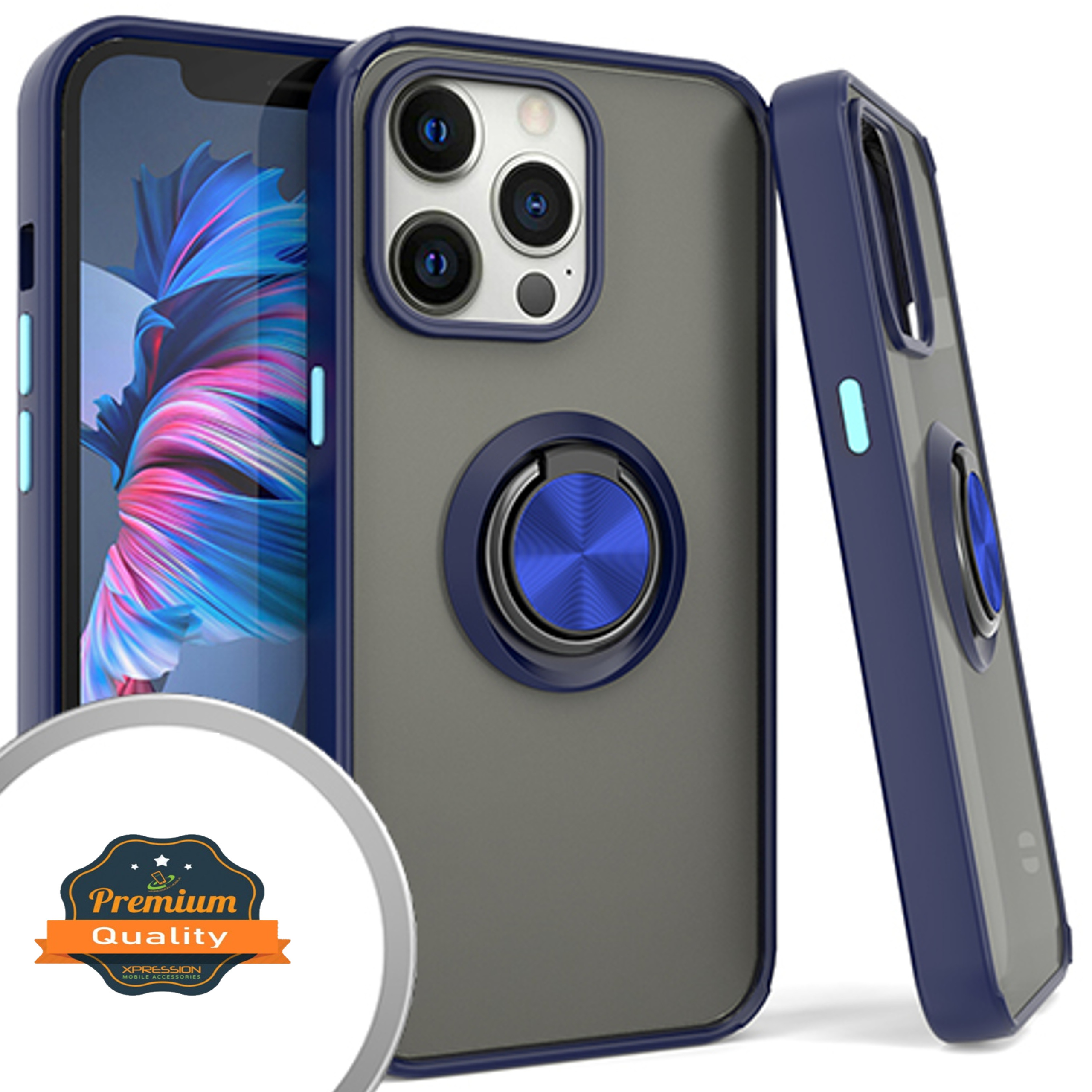 For Apple iPhone 16 Pro Max Ring Stand Holder Hybrid Matte TPU Frame Case Cover - Picture 17 of 32