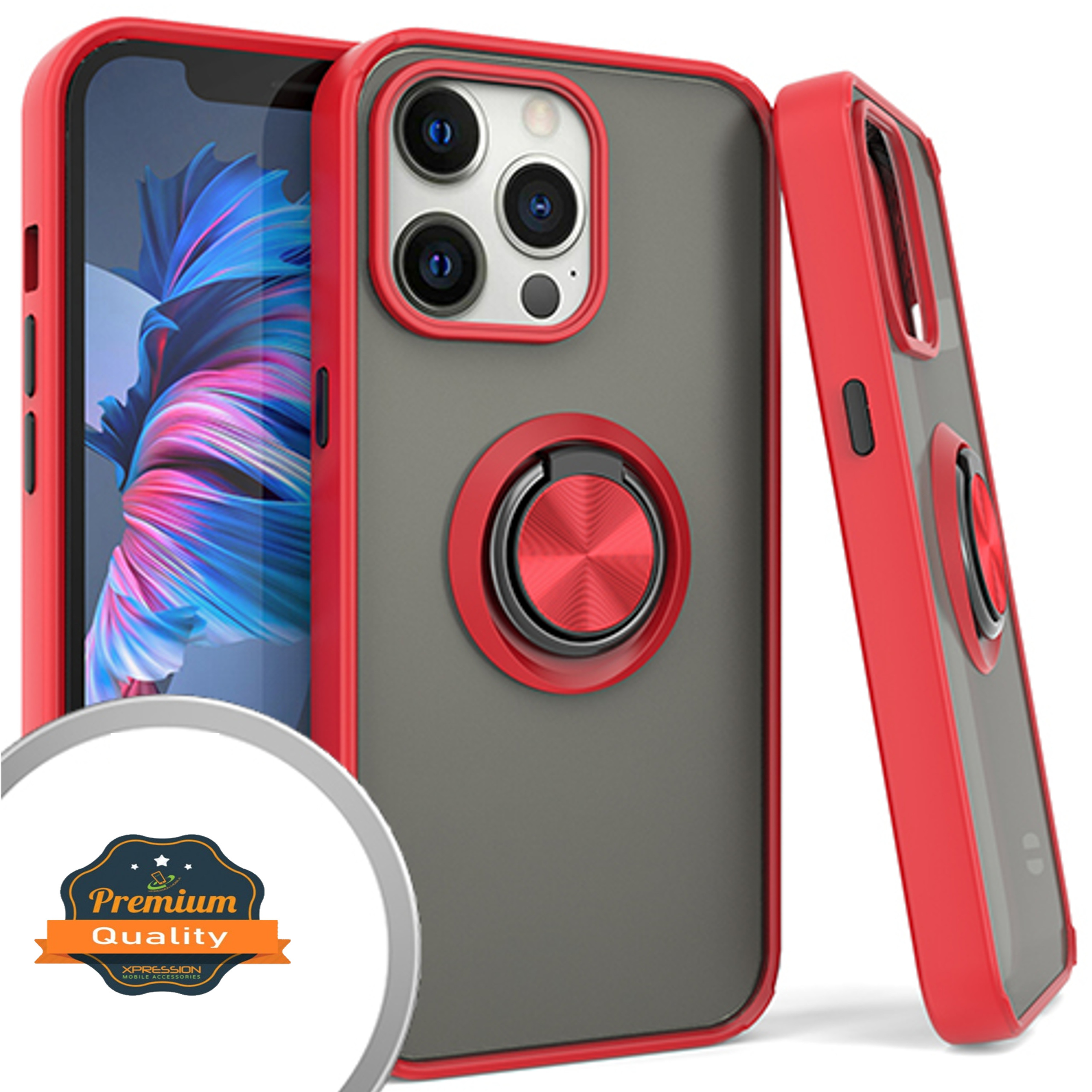 For Apple iPhone 16 Pro Max Ring Stand Holder Hybrid Matte TPU Frame Case Cover - Picture 25 of 32