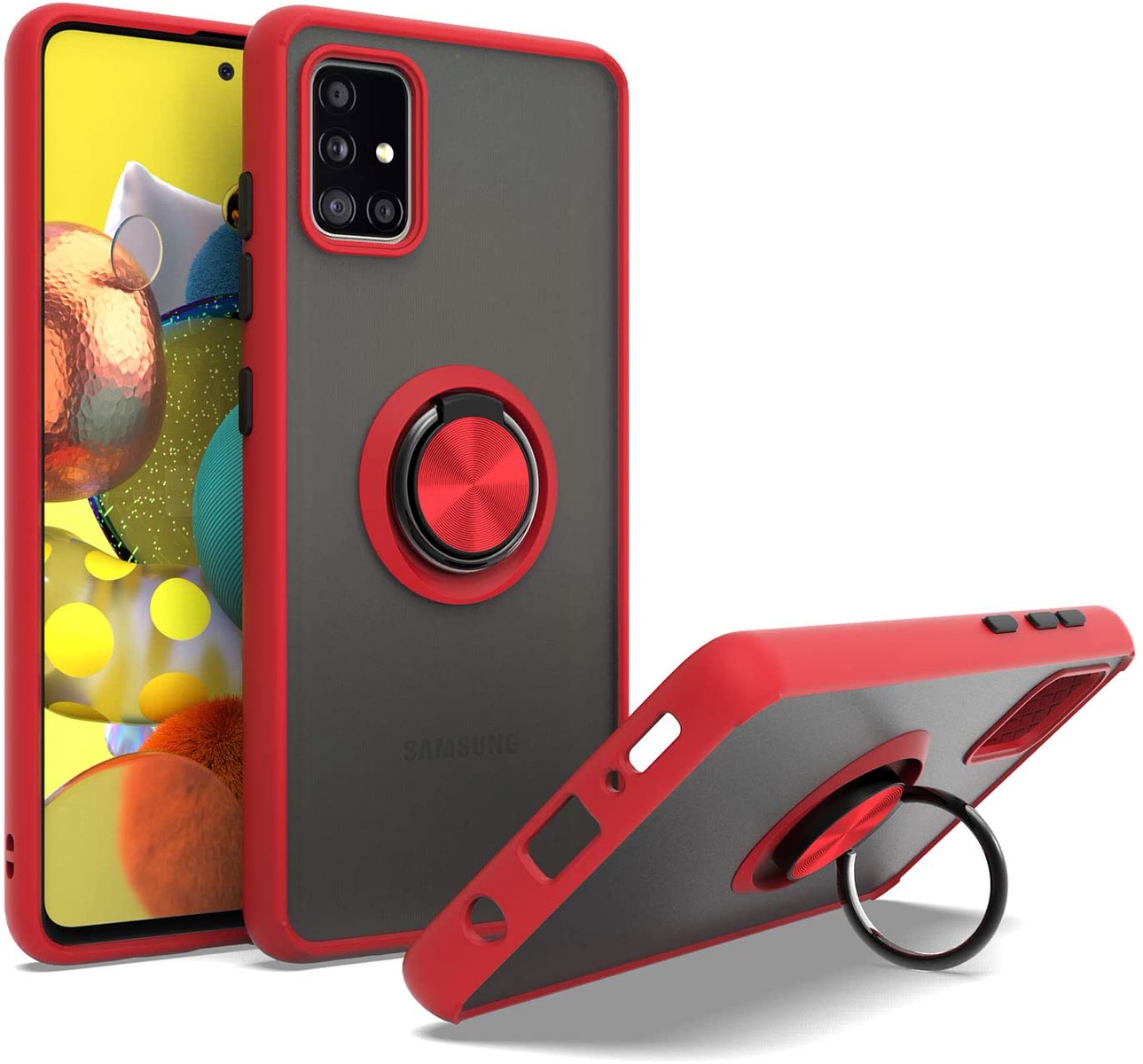 For Apple iPhone 16 Pro Max Ring Stand Holder Hybrid Matte TPU Frame Case Cover - Picture 27 of 32