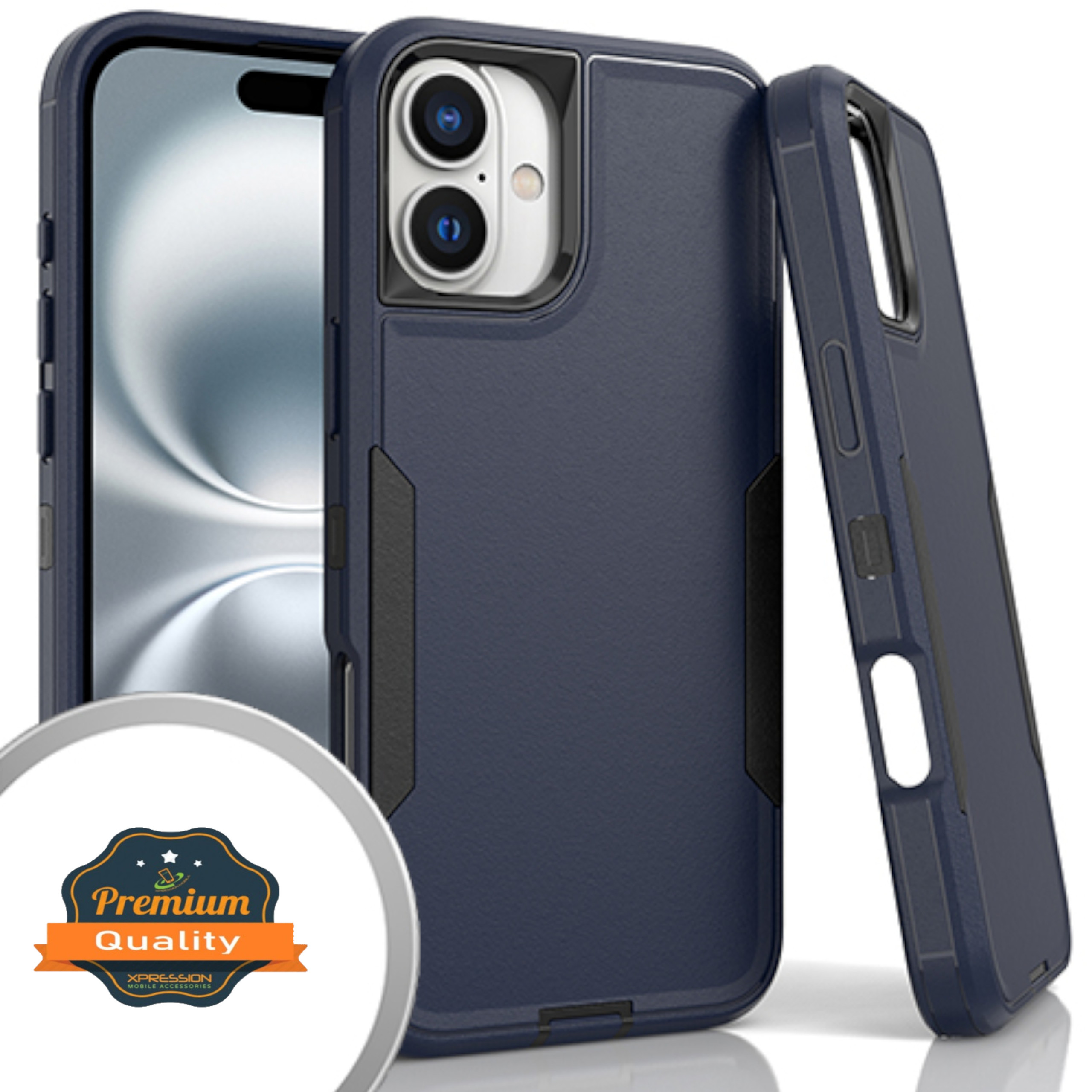 For Apple iPhone 16 Plus Tough Hybrid Shockproof Rubber 3in1 Armor Case Cover - Picture 19 of 37