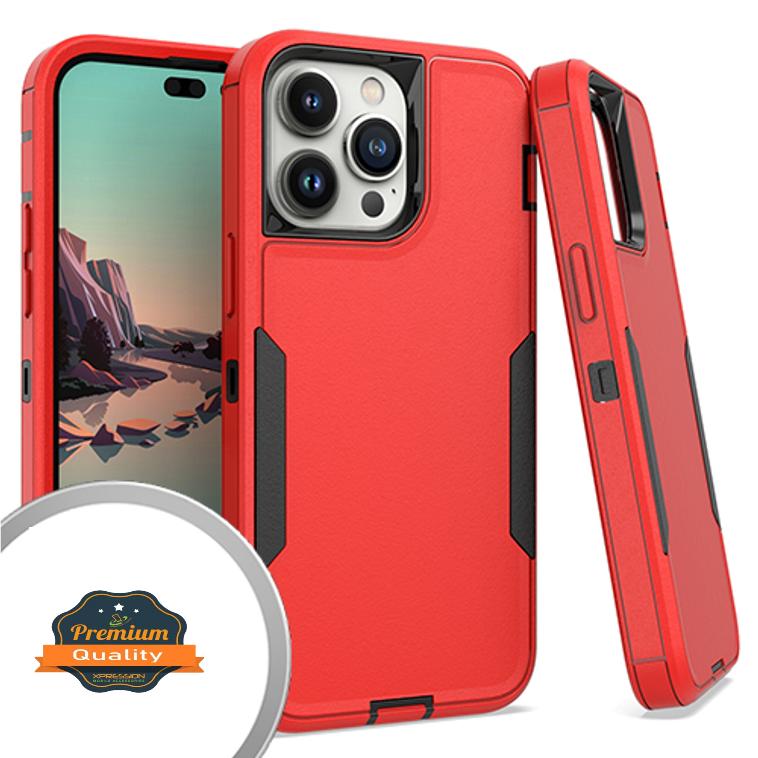 For Apple iPhone 16 Plus Tough Hybrid Shockproof Rubber 3in1 Armor Case Cover - Picture 29 of 37