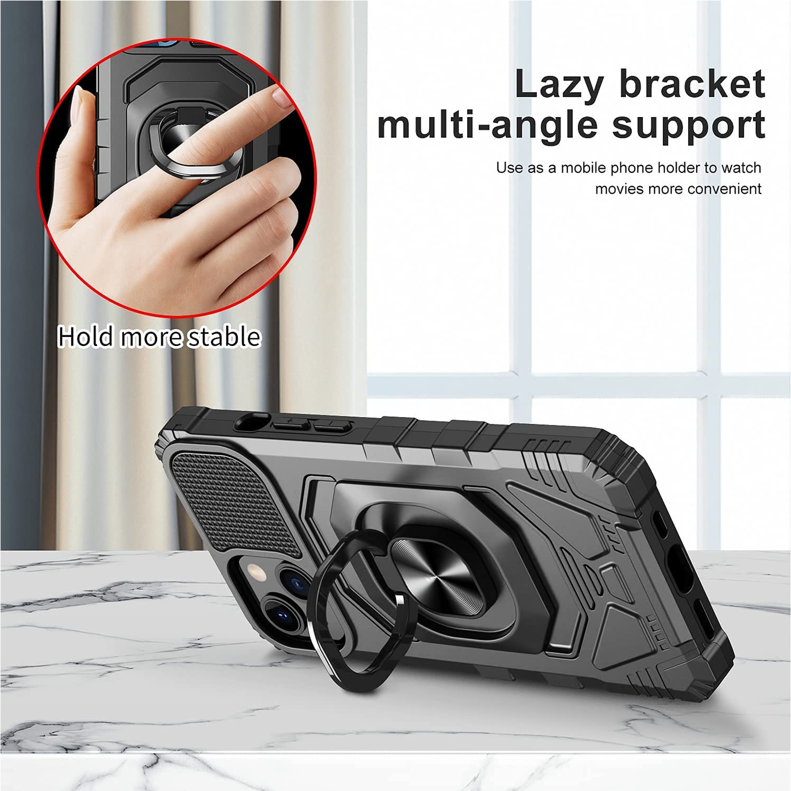 Für OnePlus Nord N300 5G Rüstung Hybrid Ständer Ring Hart TPU Ring Halter Etui Abdeckung - Bild 11 von 23