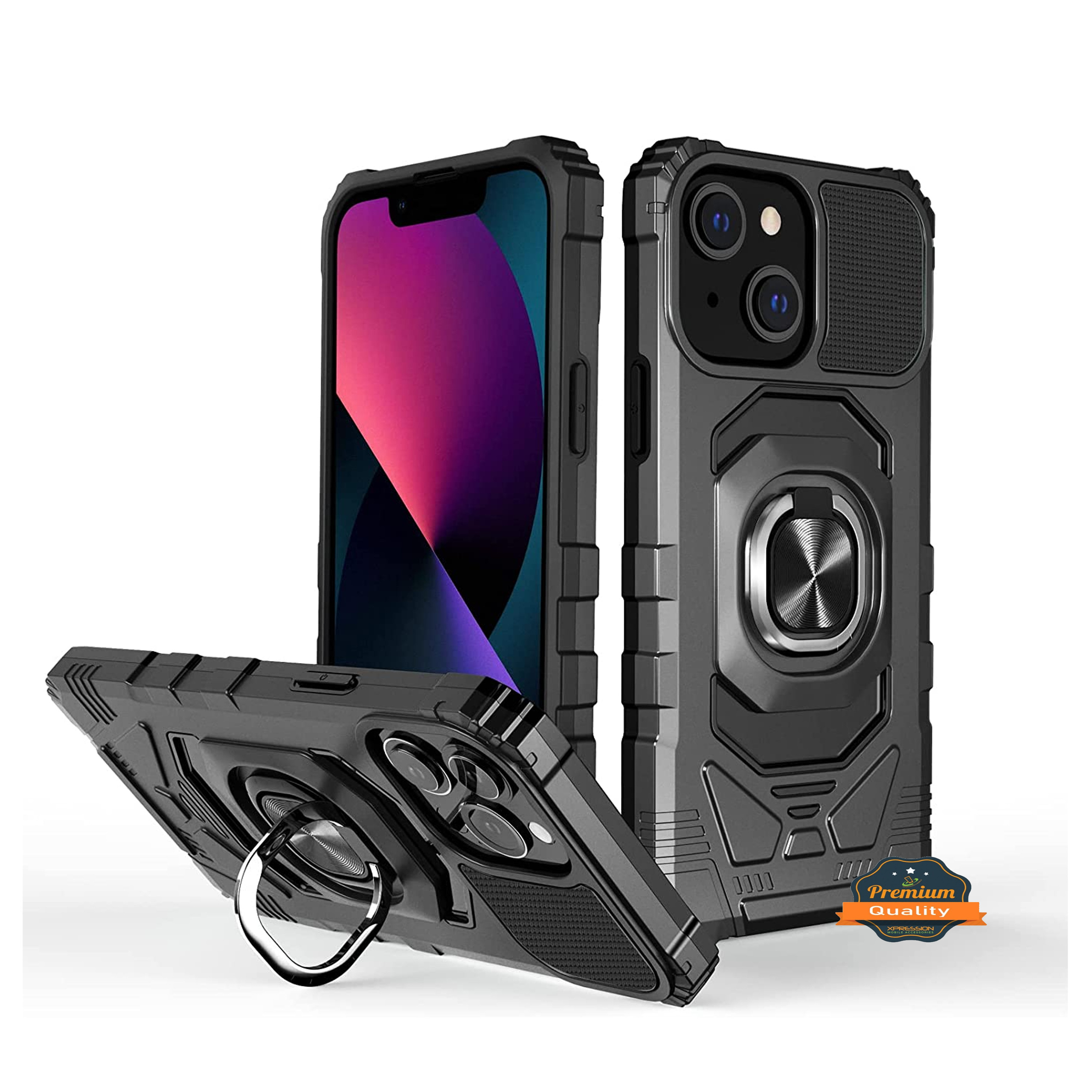 For TCL ION X Armor Hybrid Stand TPU PC Rugged Full-Body Ring Holder Case Cover - Picture 9 of 21