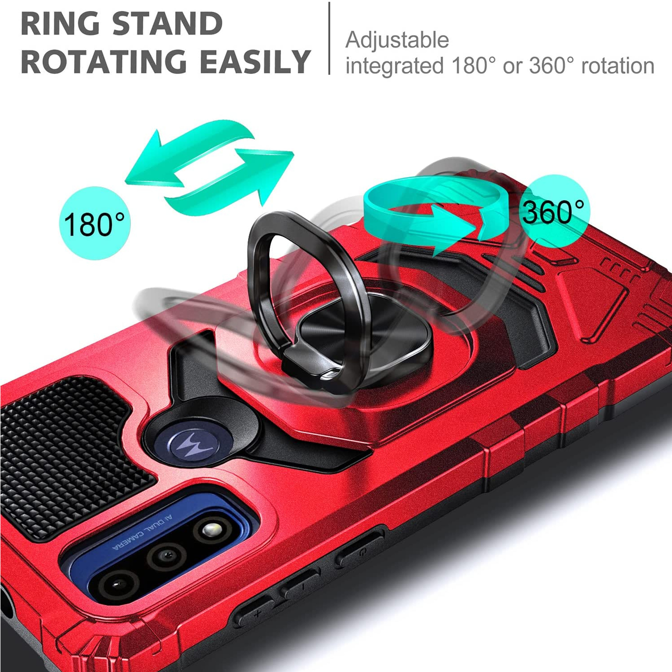 For TCL ION X Armor Hybrid Stand TPU PC Rugged Full-Body Ring Holder Case Cover - Picture 18 of 21