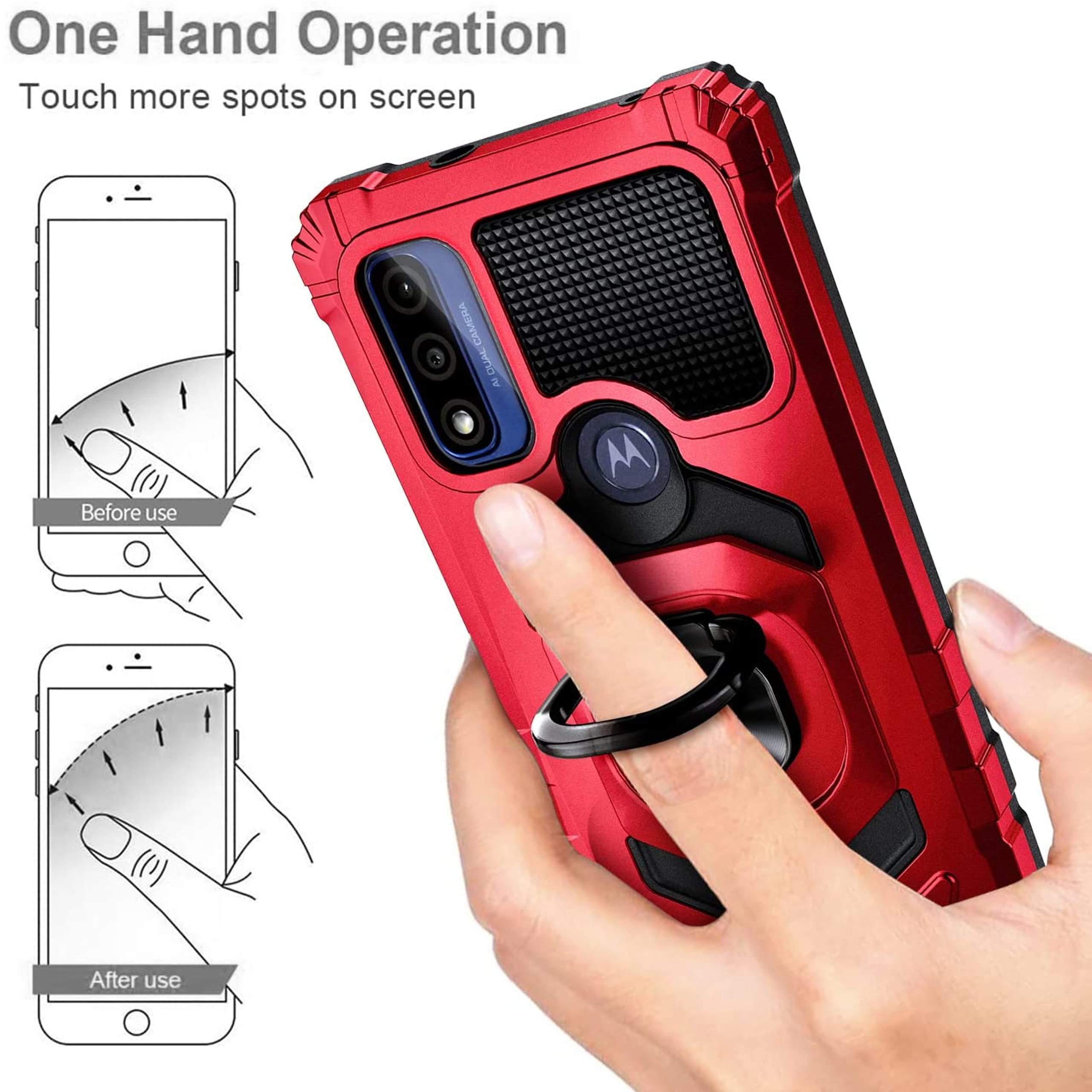 For TCL ION X Armor Hybrid Stand TPU PC Rugged Full-Body Ring Holder Case Cover - Picture 19 of 21