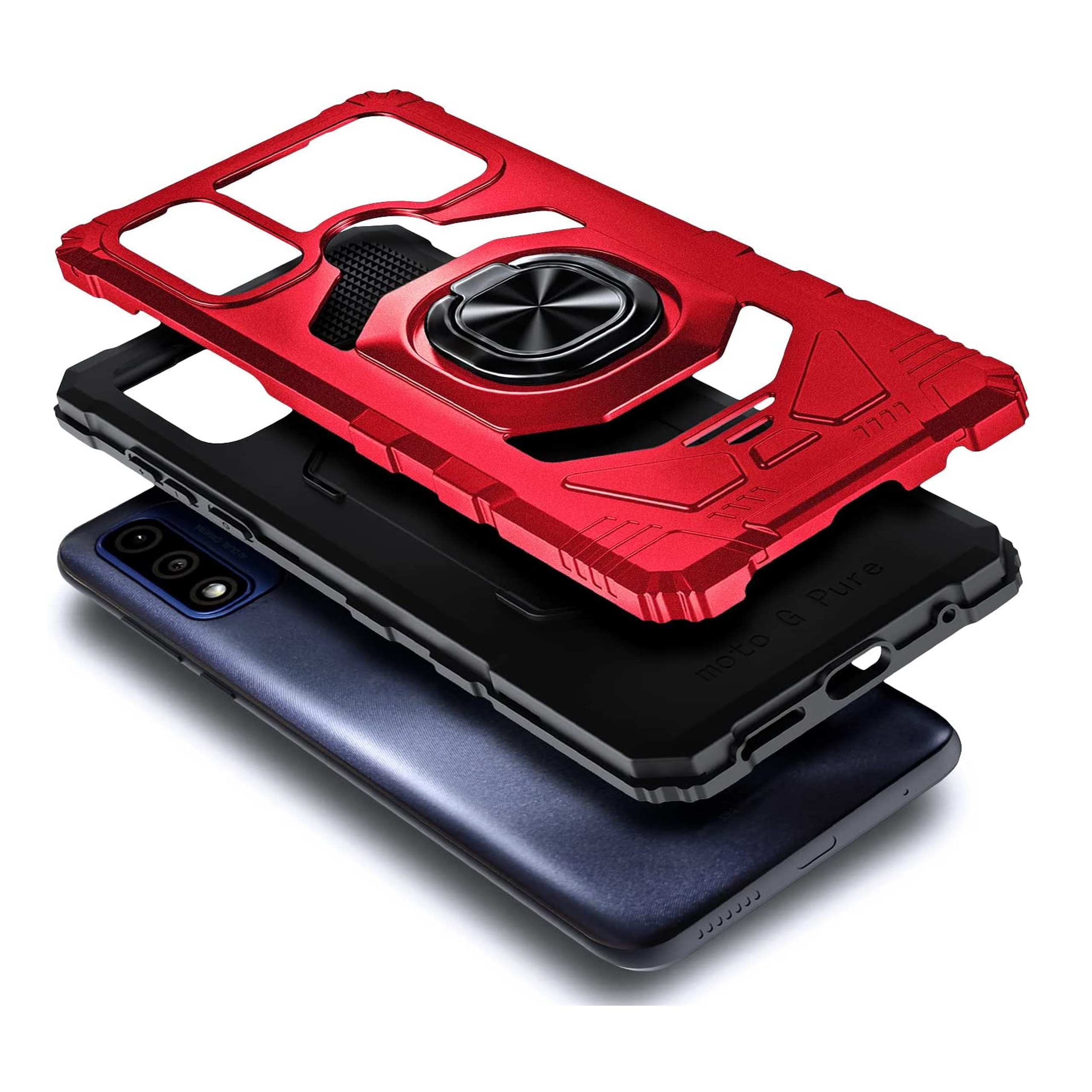 For TCL ION X Armor Hybrid Stand TPU PC Rugged Full-Body Ring Holder Case Cover - Picture 21 of 21