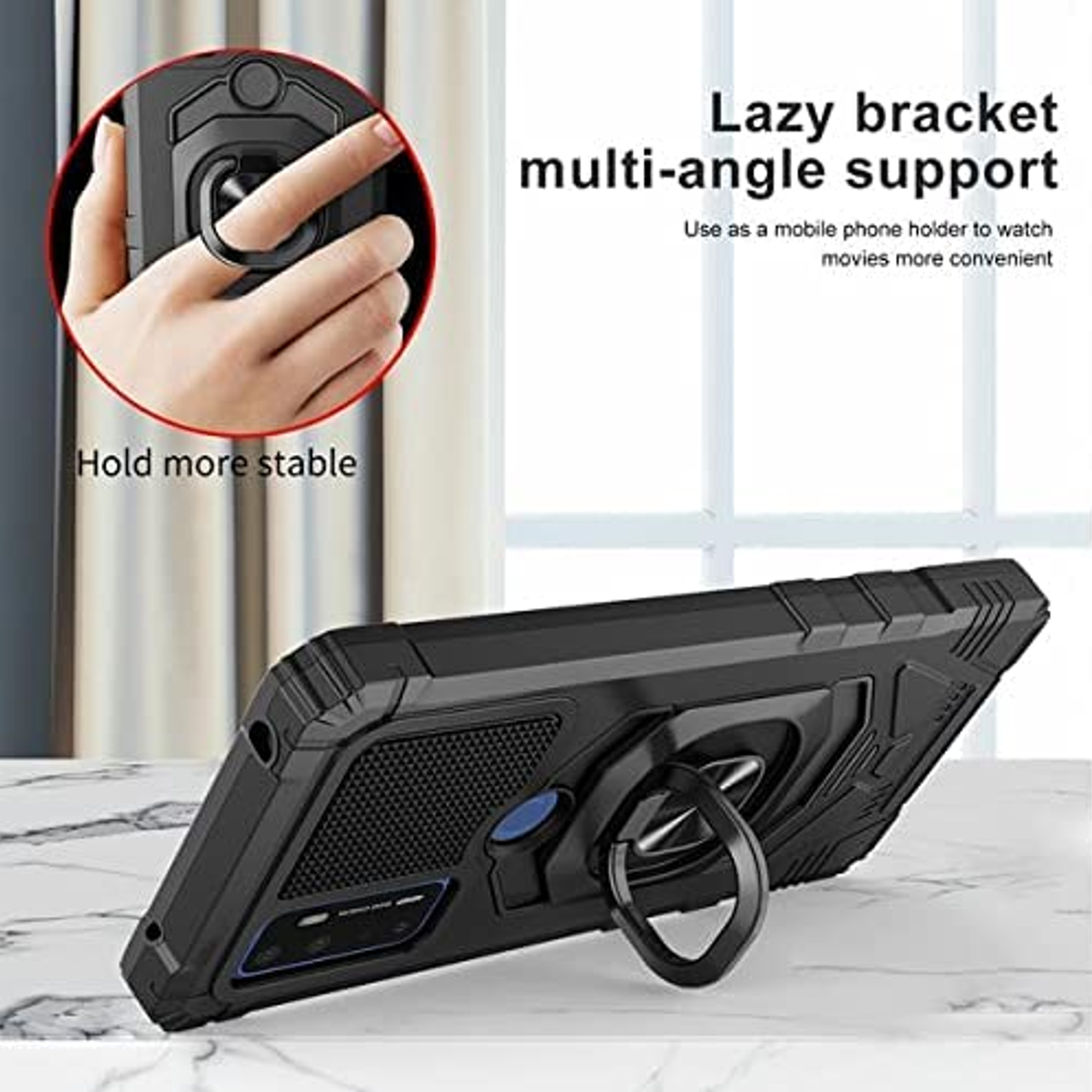 For Boost Mobile Celero 5G PLUS Hybrid Magnetic Ring Kickstand Armor Case Cover - Picture 14 of 41