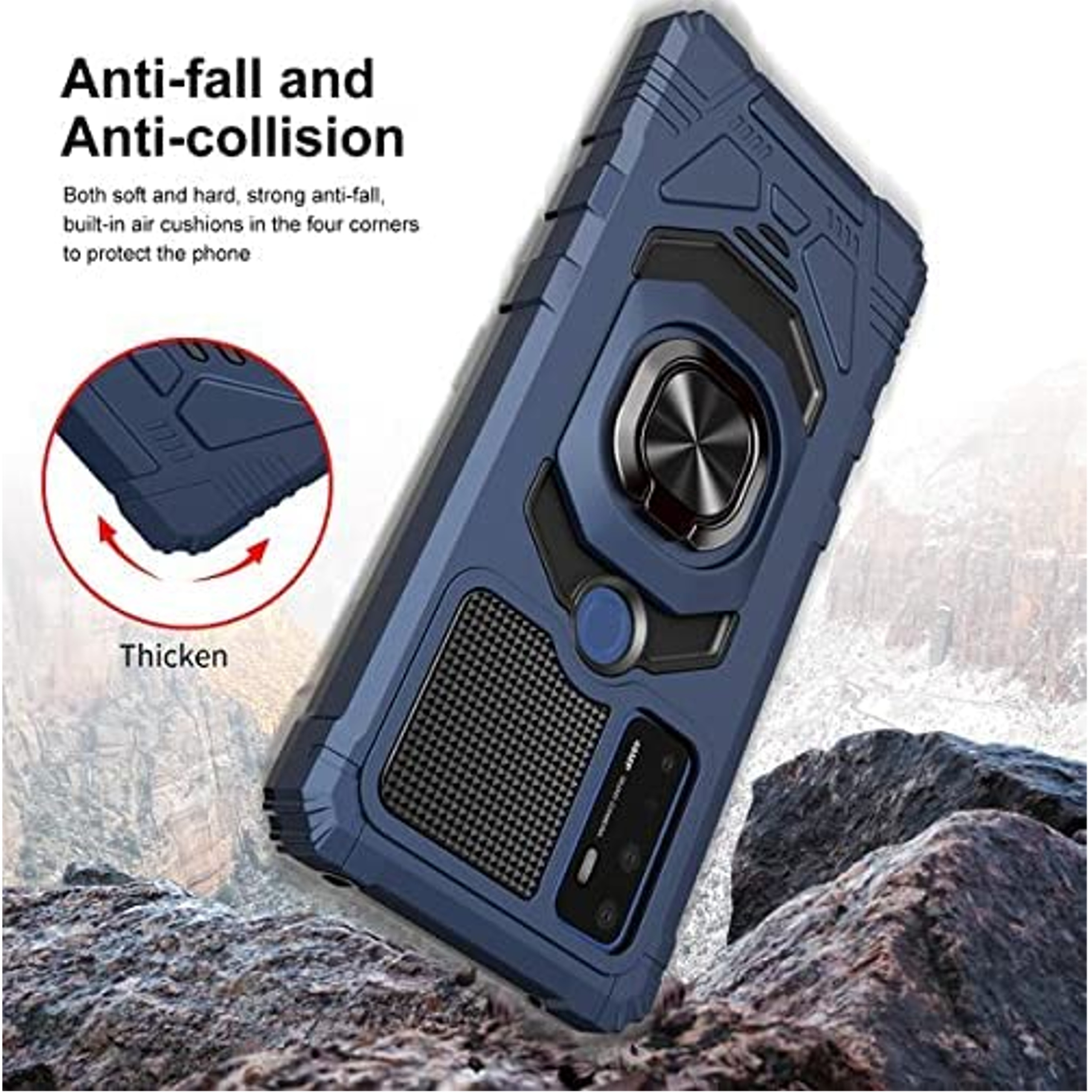 For Boost Mobile Celero 5G PLUS Hybrid Magnetic Ring Kickstand Armor Case Cover - Picture 23 of 41
