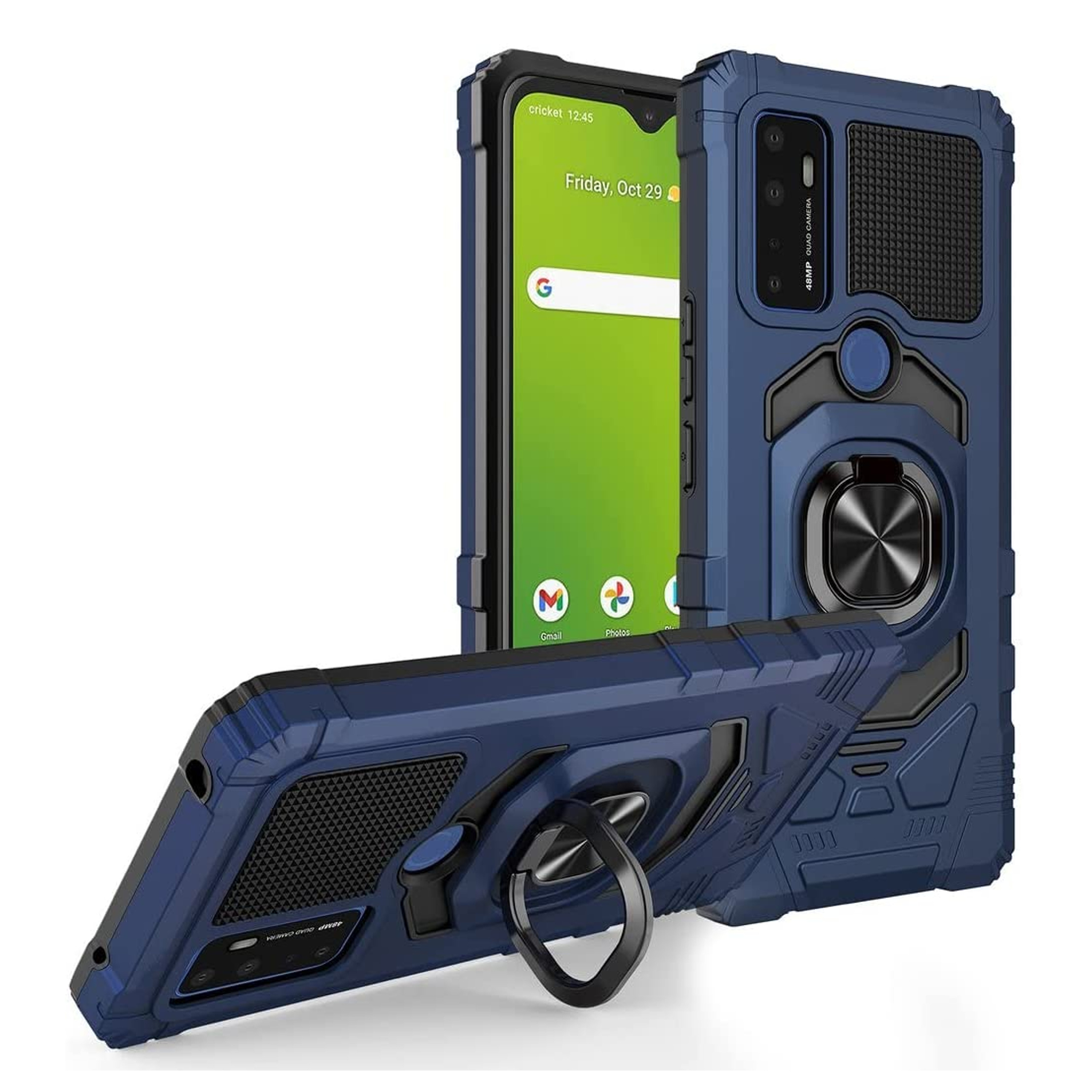 For Boost Mobile Celero 5G PLUS Hybrid Magnetic Ring Kickstand Armor Case Cover - Picture 20 of 41