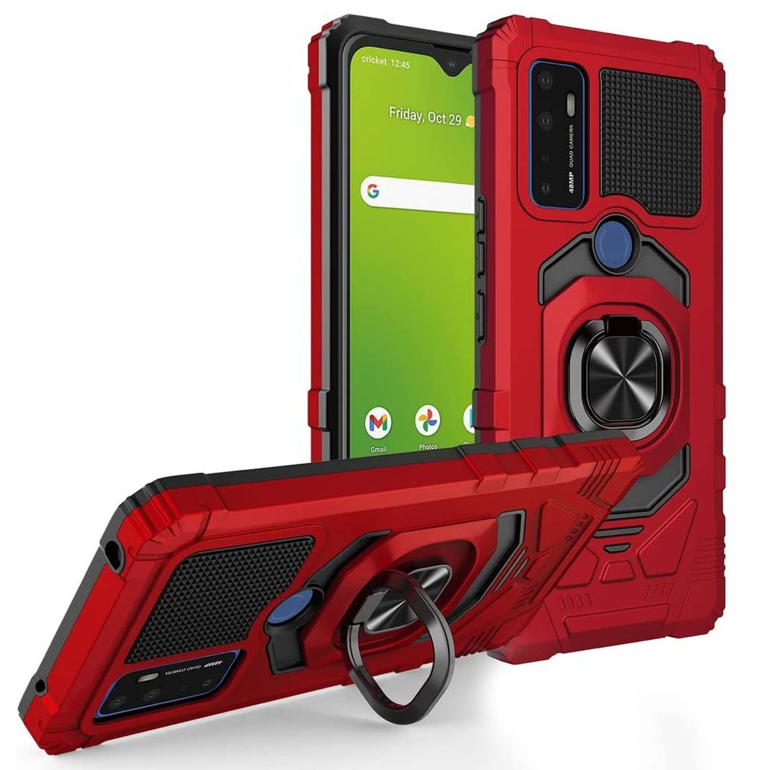 For Boost Mobile Celero 5G PLUS Hybrid Magnetic Ring Kickstand Armor Case Cover - Picture 28 of 41