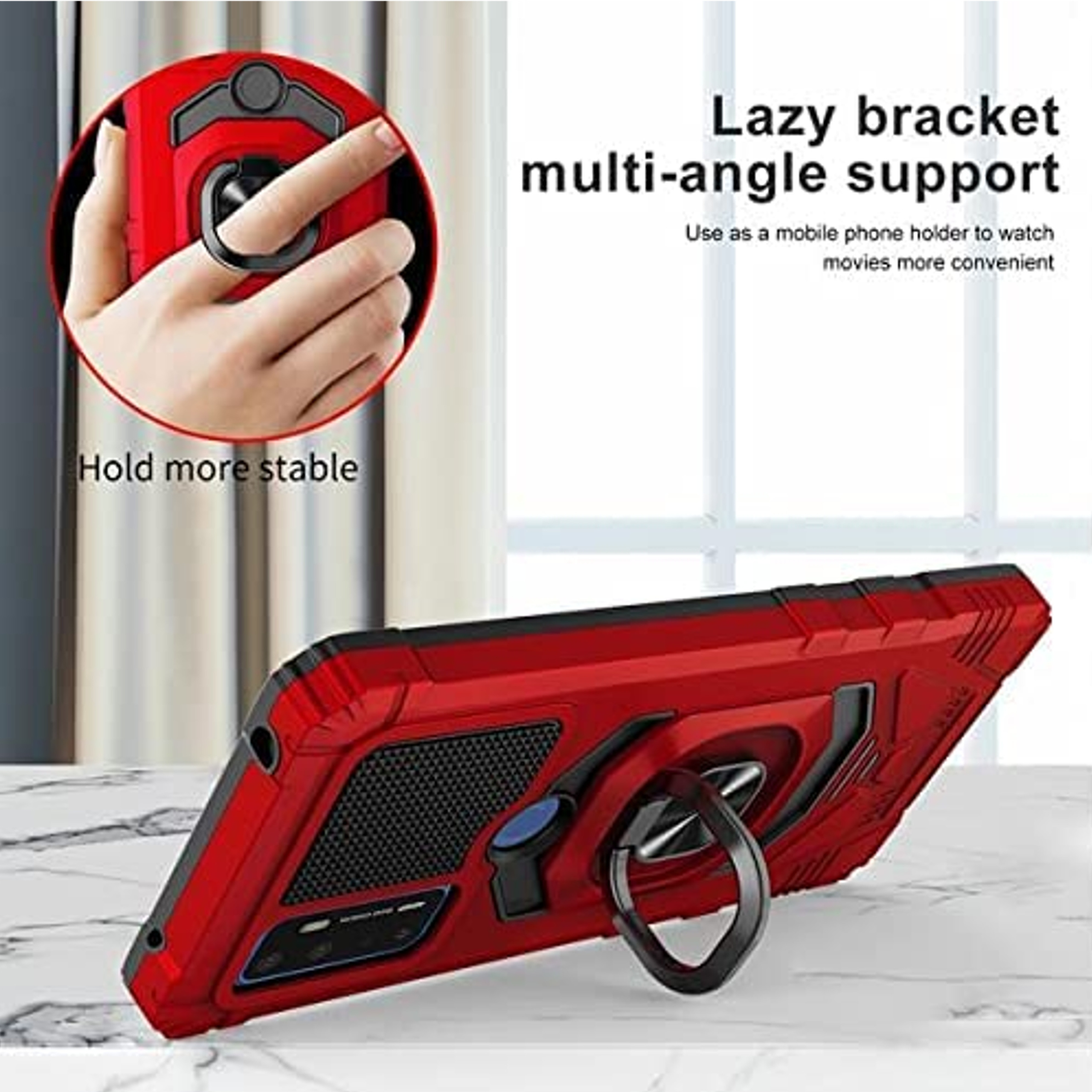 For Boost Mobile Celero 5G PLUS Hybrid Magnetic Ring Kickstand Armor Case Cover - Picture 30 of 41