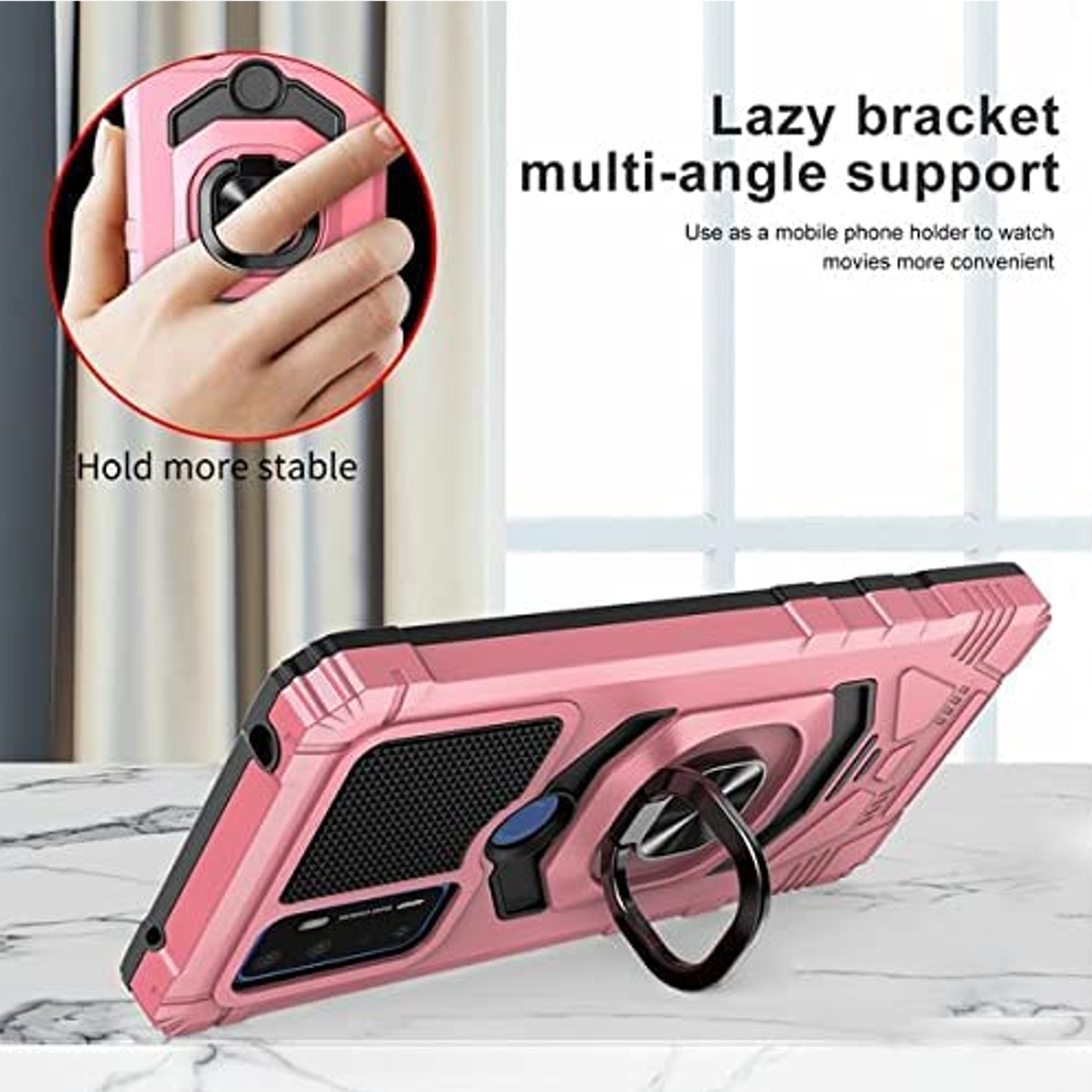 For Boost Mobile Celero 5G PLUS Hybrid Magnetic Ring Kickstand Armor Case Cover - Picture 38 of 41