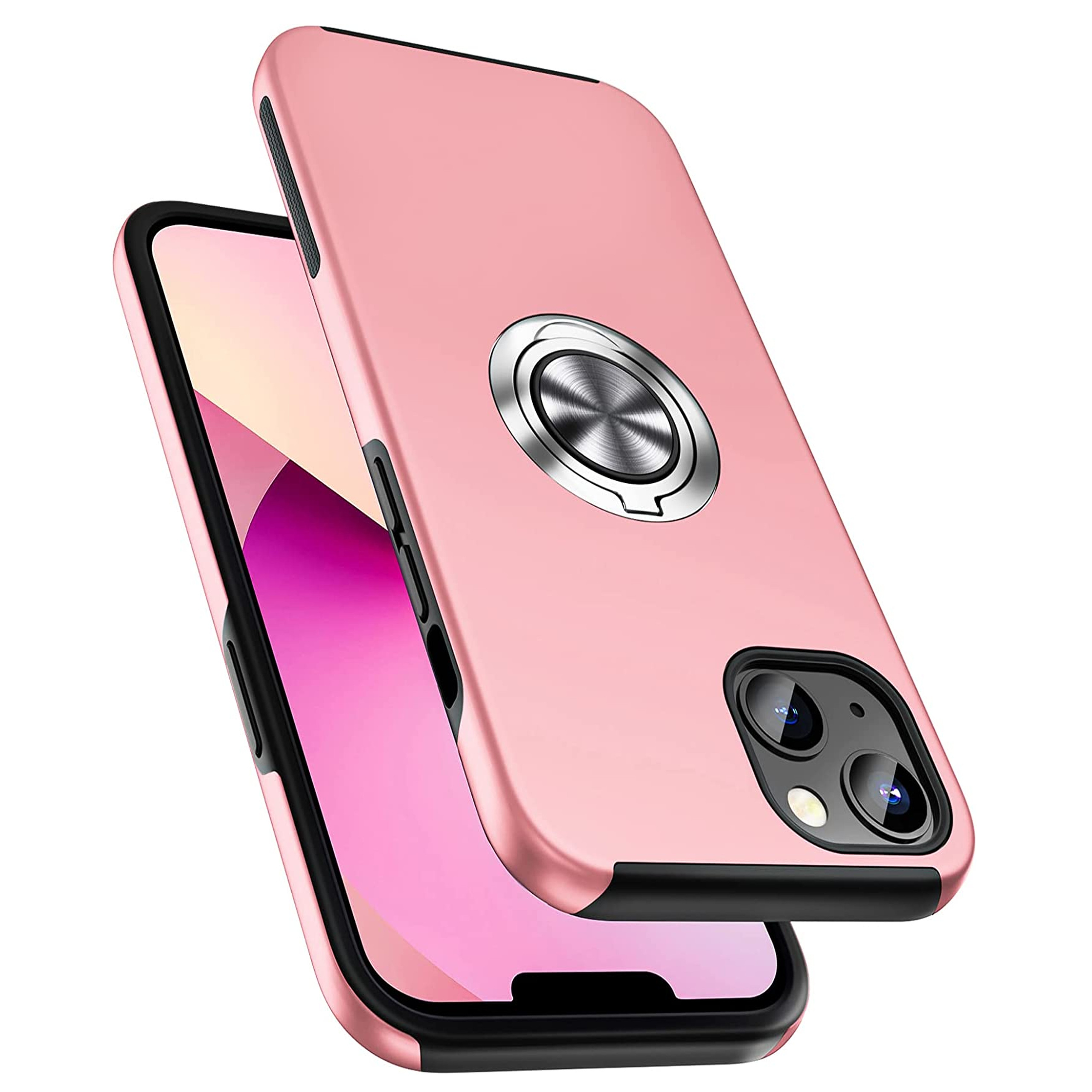 For Samsung Galaxy A14 5G Hybrid with Flat Metal Ring Stand Slim Fit Case Cover - Picture 44 of 57