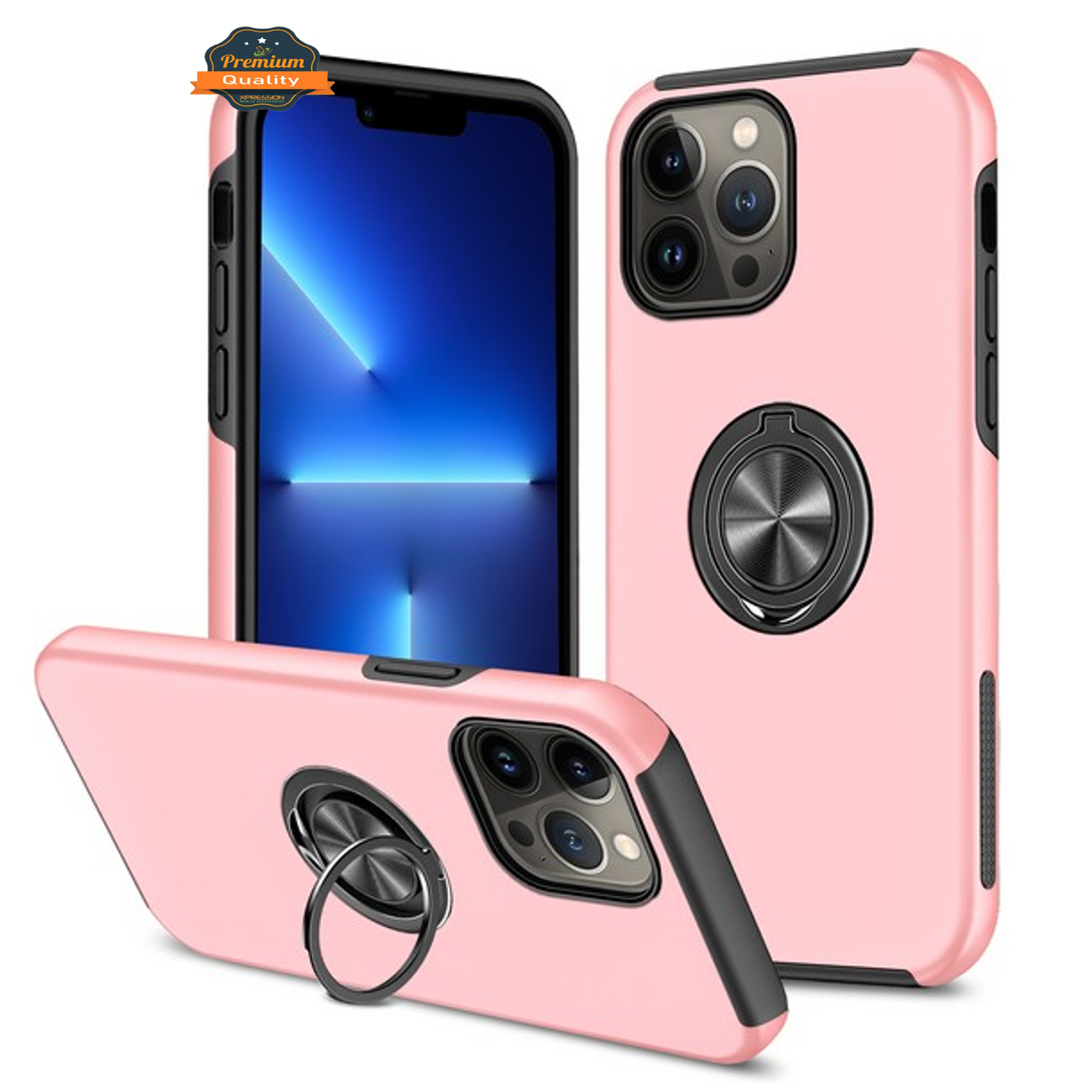 For Samsung Galaxy A14 5G Hybrid with Flat Metal Ring Stand Slim Fit Case Cover - Picture 42 of 57