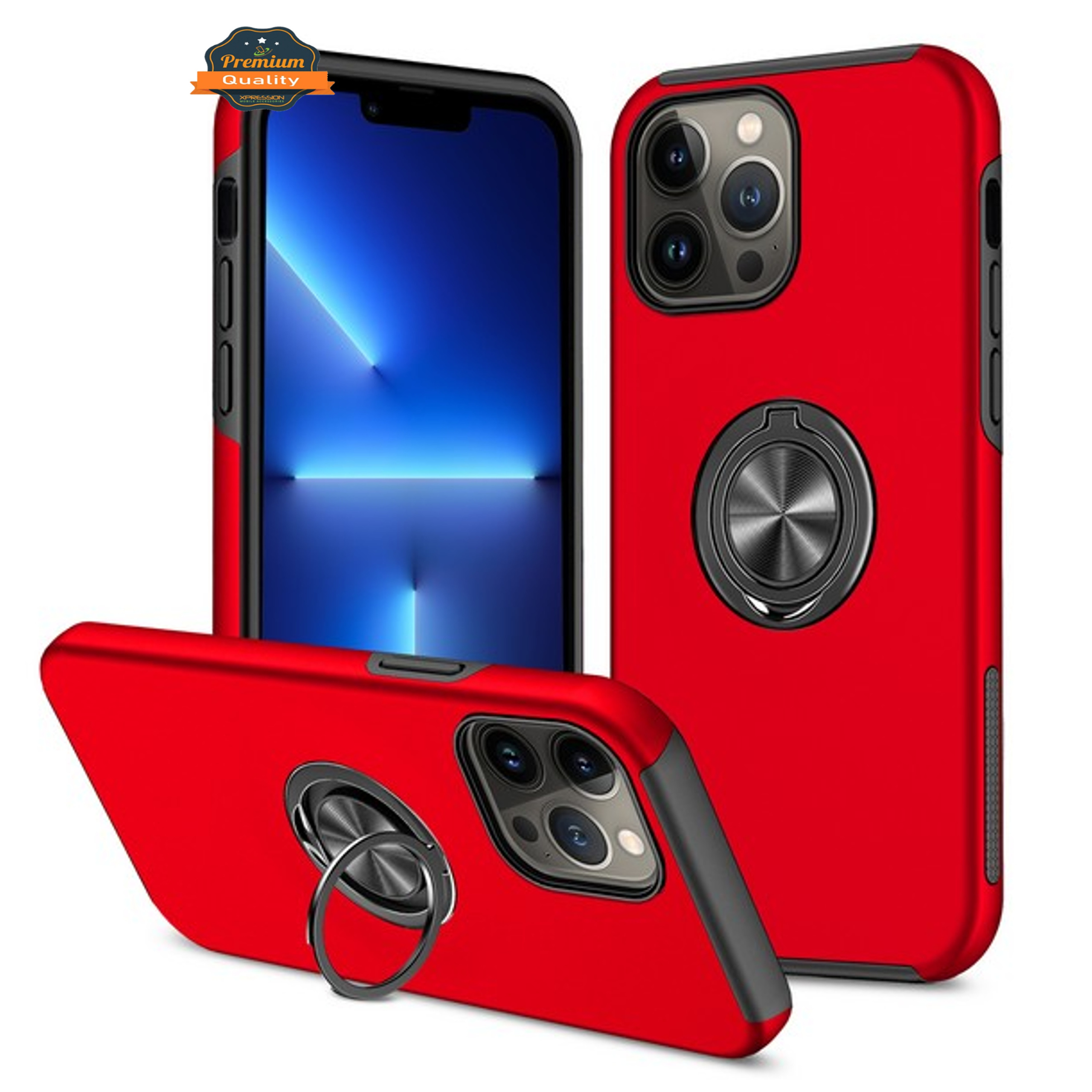 For Samsung Galaxy A14 5G Hybrid with Flat Metal Ring Stand Slim Fit Case Cover - Picture 26 of 57