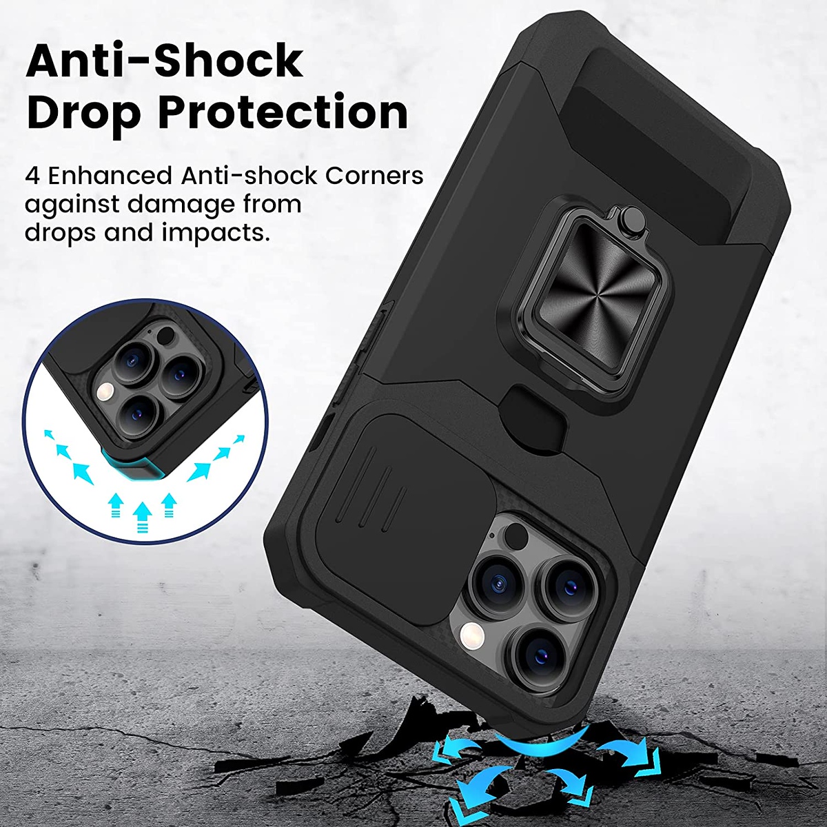 For Samsung Galaxy A15 5G Hybrid Wallet Camera Card Slot & Ring Stand Case Cover - Picture 12 of 45