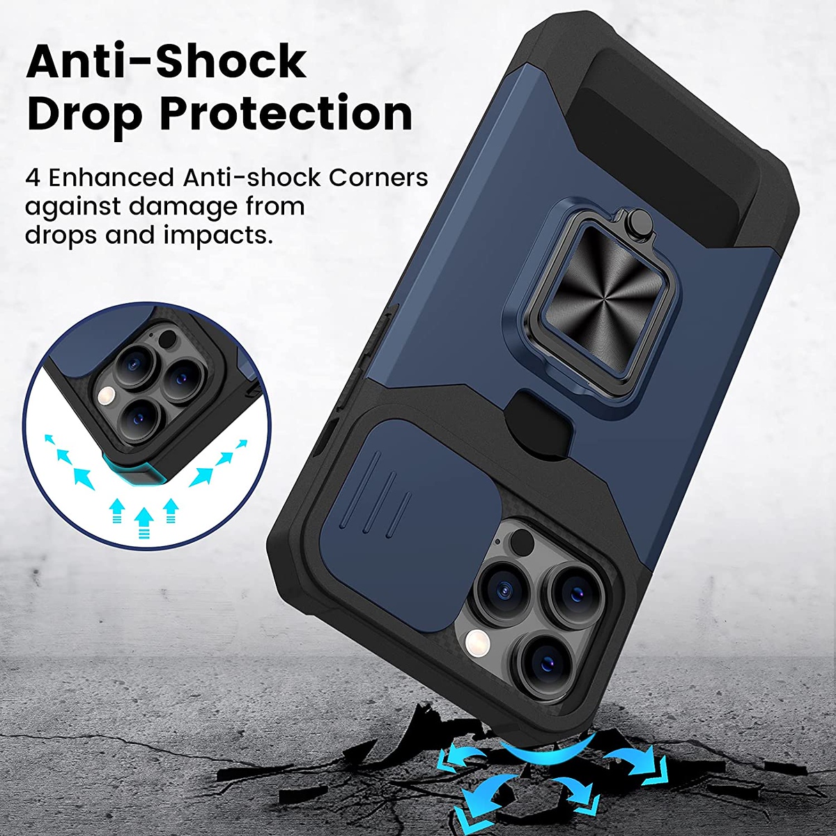For Samsung Galaxy A15 5G Hybrid Wallet Camera Card Slot & Ring Stand Case Cover - Picture 21 of 45