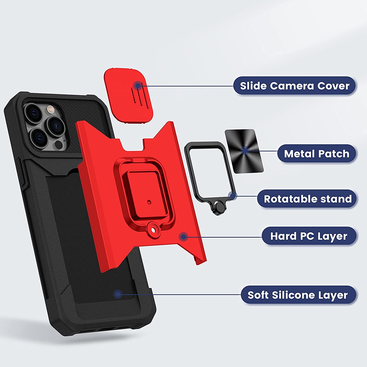 For Samsung Galaxy A15 5G Hybrid Wallet Camera Card Slot & Ring Stand Case Cover - Picture 33 of 45