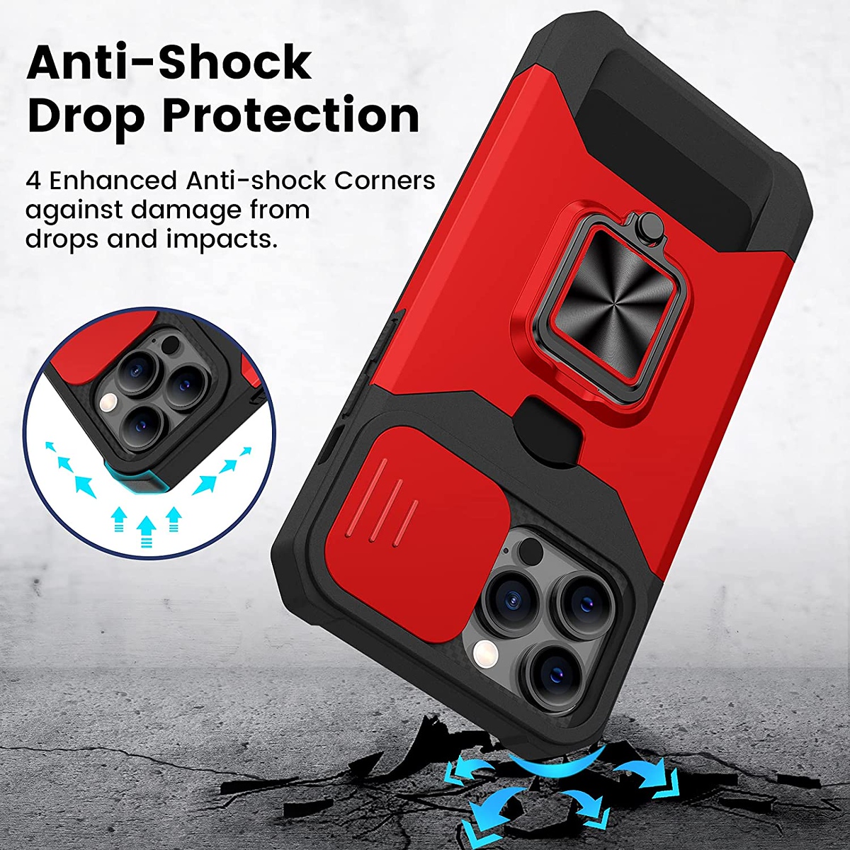 For Samsung Galaxy A15 5G Hybrid Wallet Camera Card Slot & Ring Stand Case Cover - Picture 30 of 45