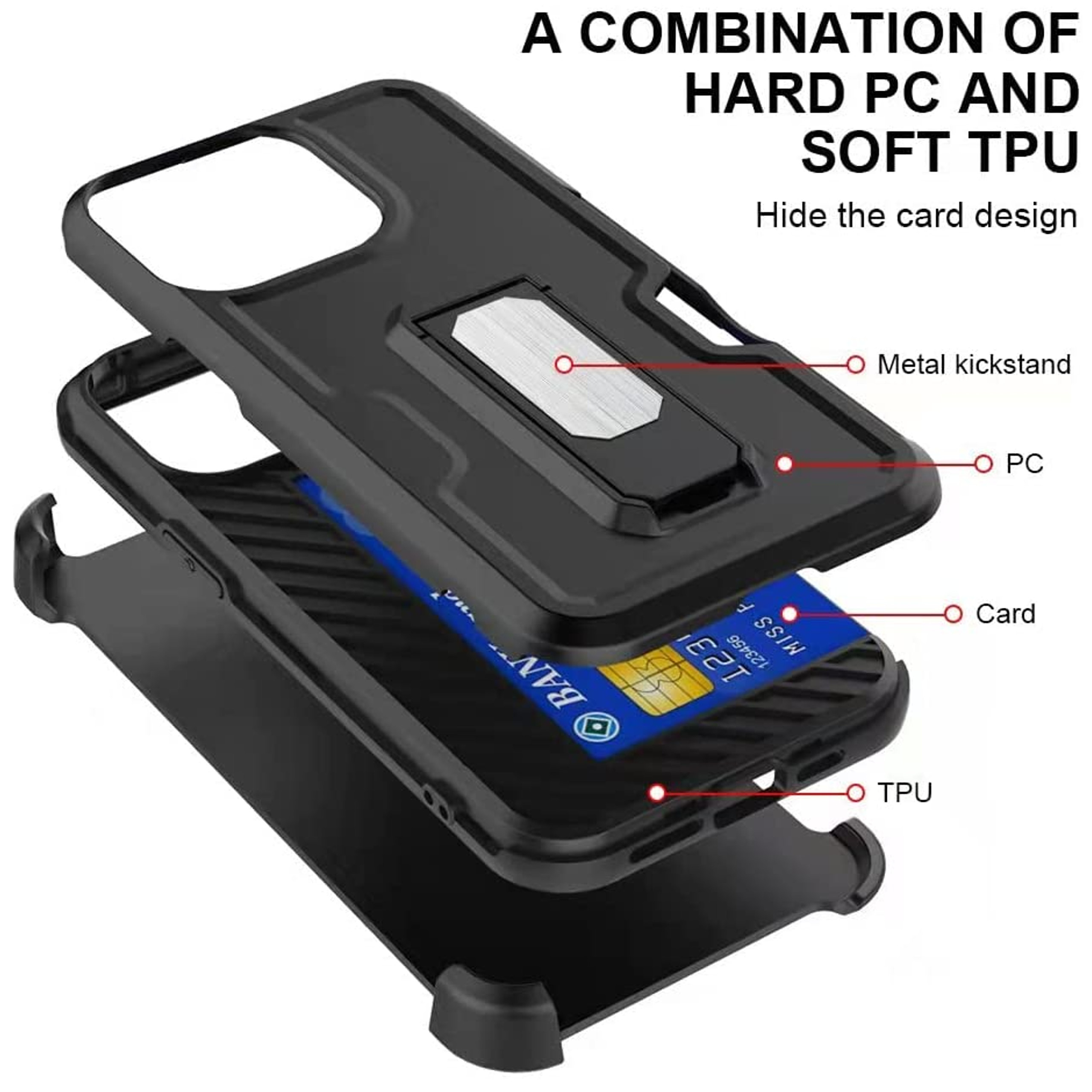 Für Samsung Galaxy A54 Hybrid Karten Brieftasche Ständer Holster Gürtelclip Etui Abdeckung - Bild 15 von 37