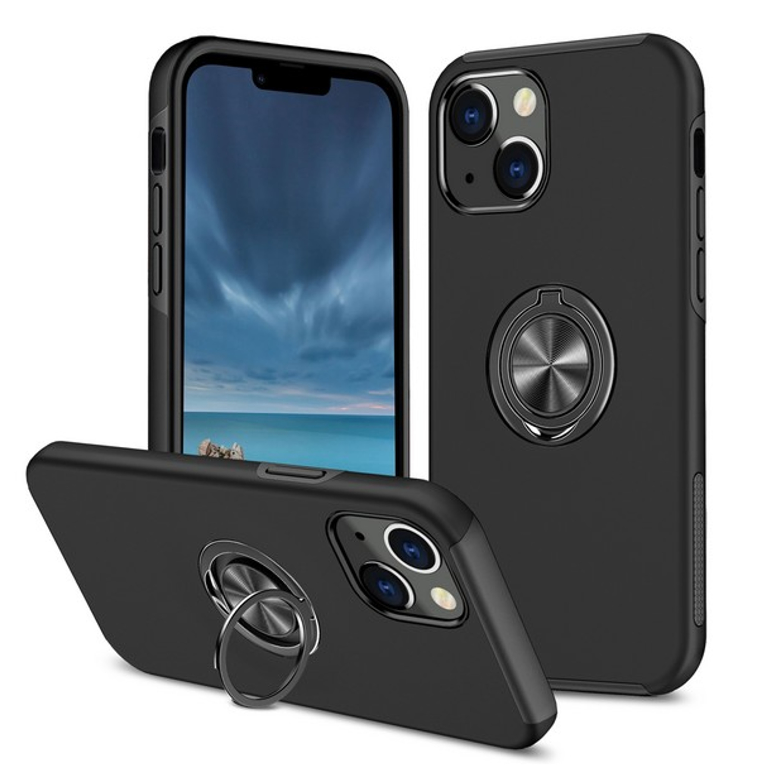 For Samsung Galaxy A54 Hybrid Metal Ring Stand 360° Rotation Hard PC Case Cover - Picture 11 of 57
