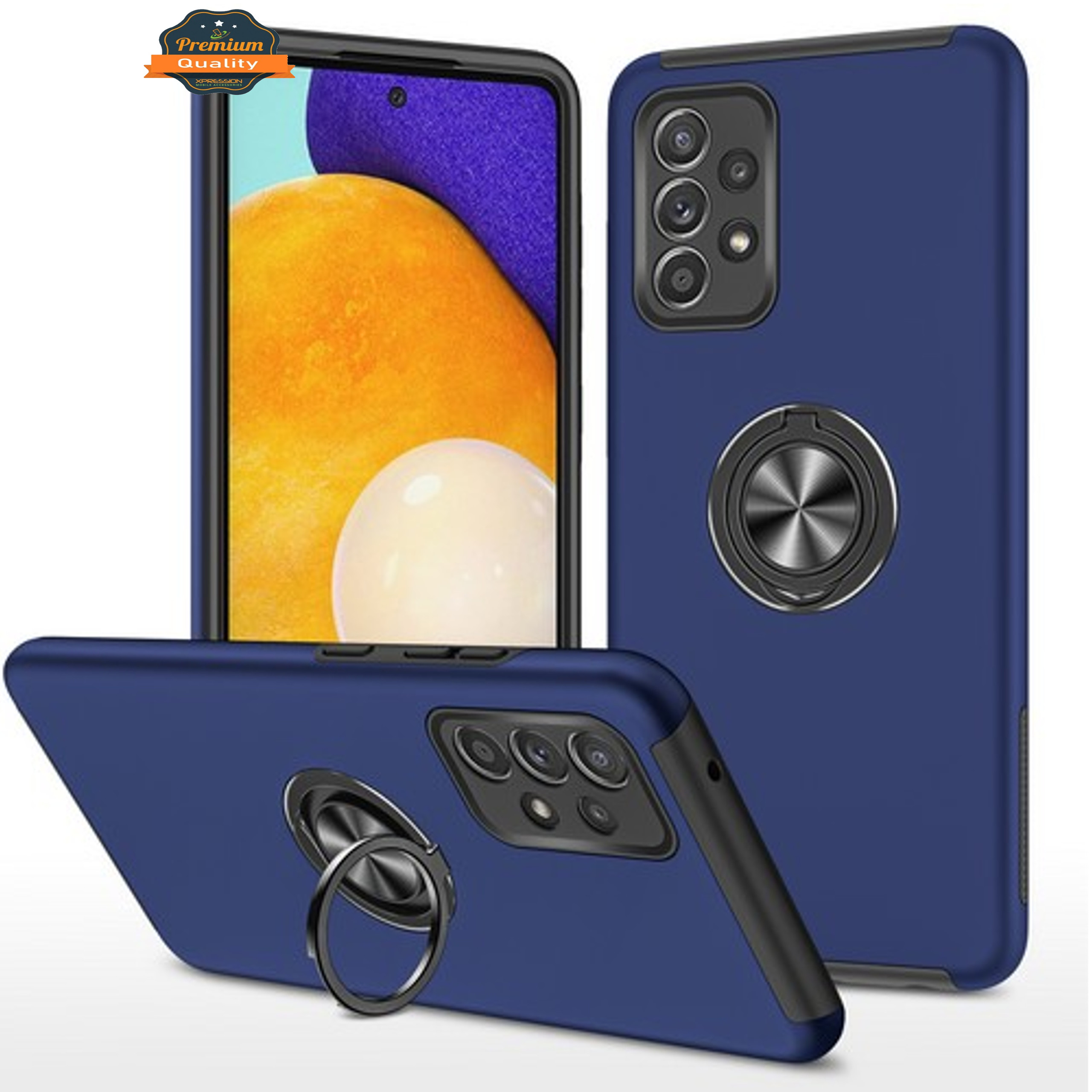 For Samsung Galaxy A54 Hybrid Metal Ring Stand 360° Rotation Hard PC Case Cover - Picture 18 of 57