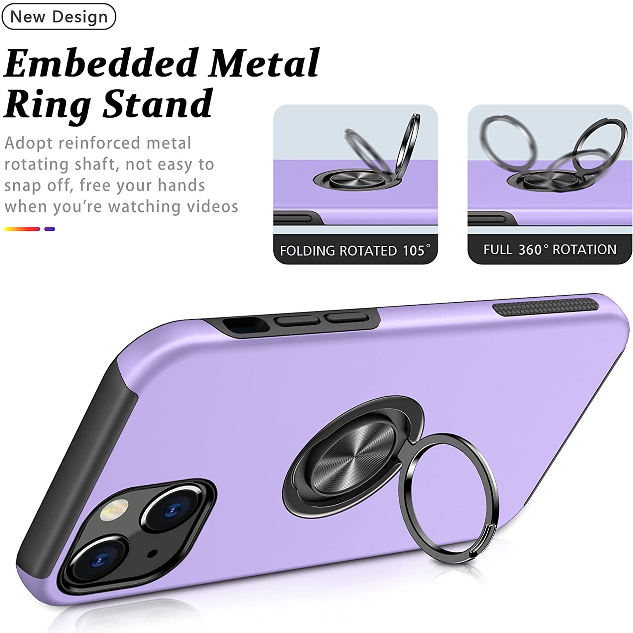 For Samsung Galaxy A54 Hybrid Metal Ring Stand 360° Rotation Hard PC Case Cover - Picture 39 of 57