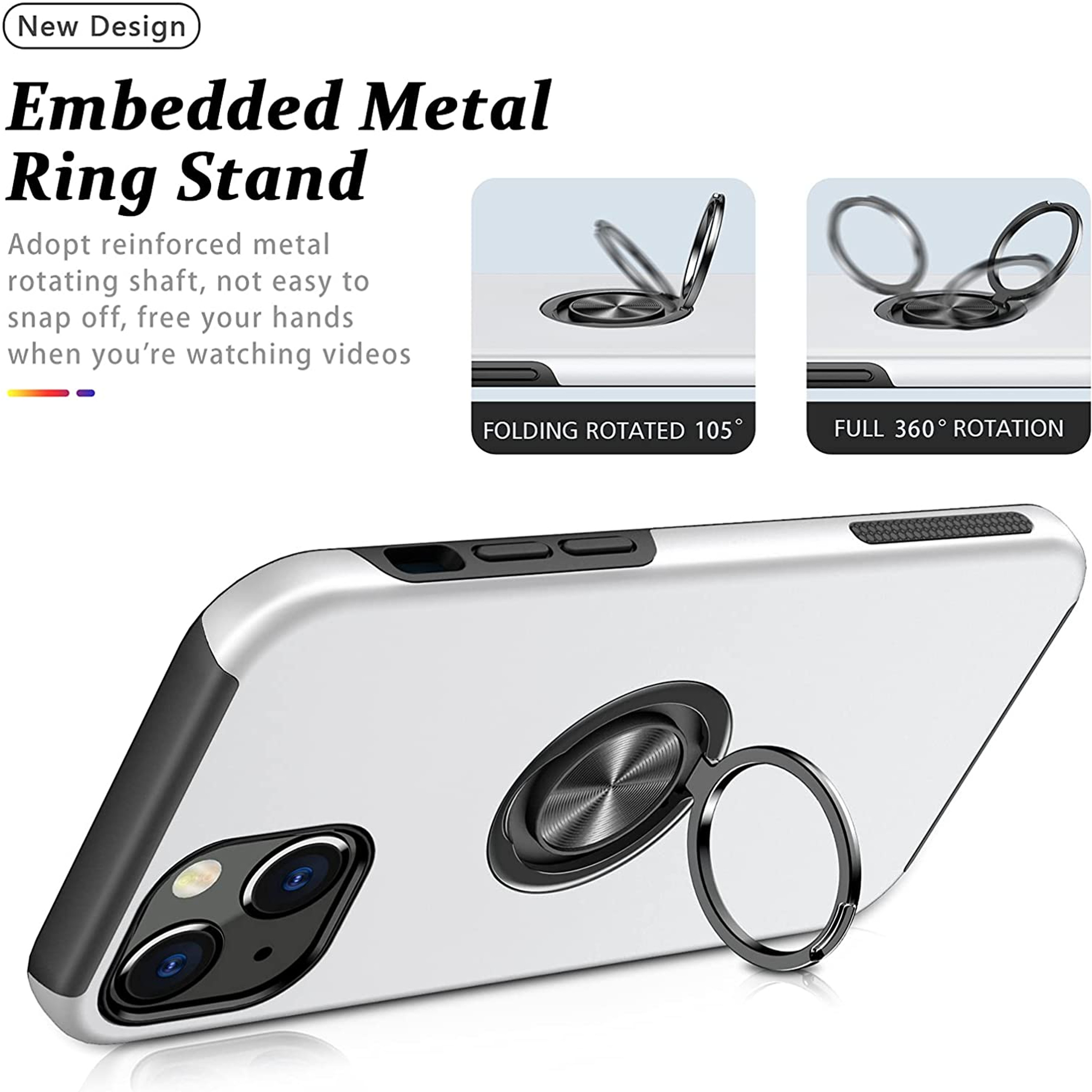 For Samsung Galaxy A54 Hybrid Metal Ring Stand 360° Rotation Hard PC Case Cover - Picture 56 of 57