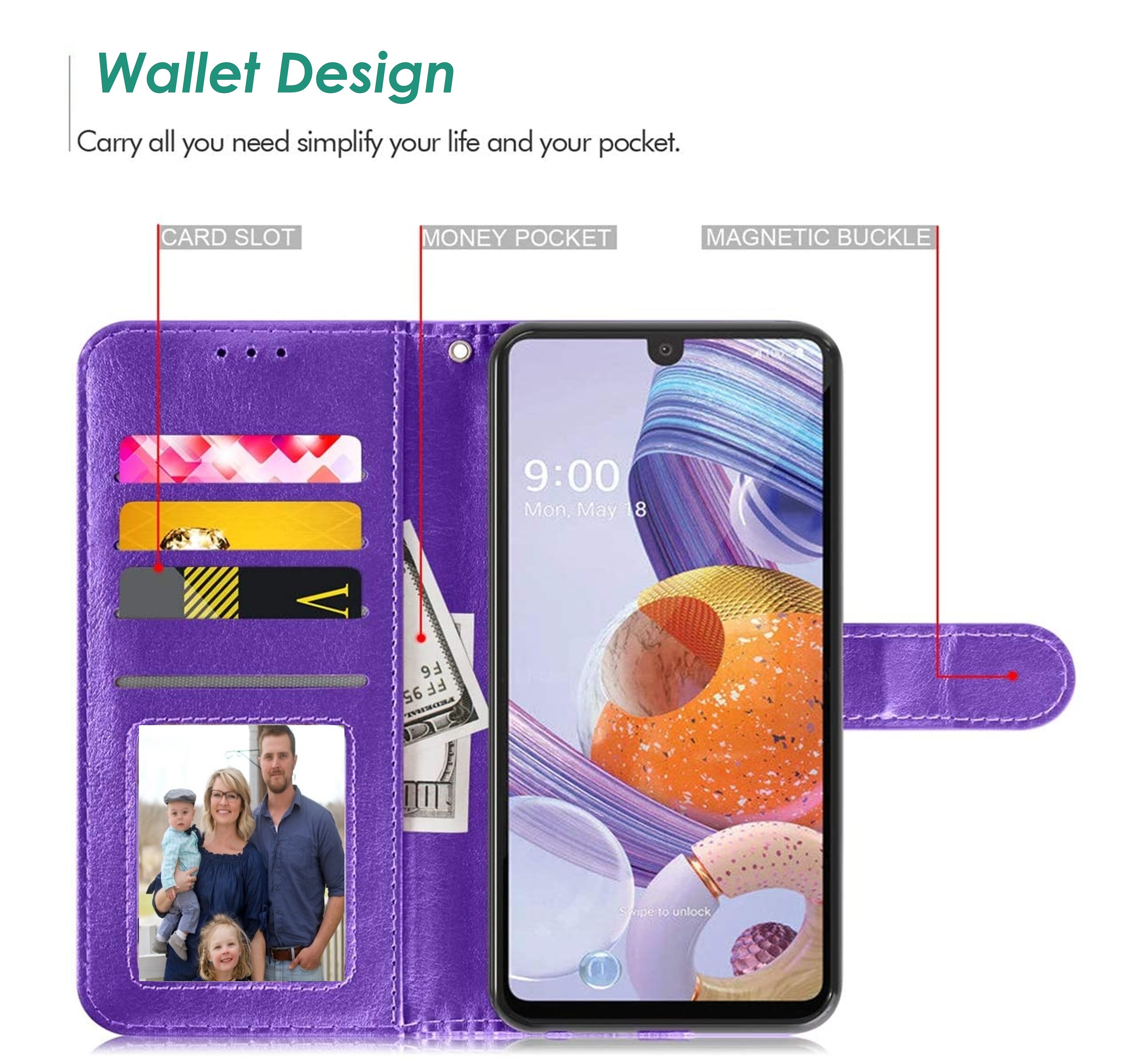 For Samsung Galaxy S22+ Plus Leather Wallet Case with Card Holder Storage Cover - Picture 22 of 46