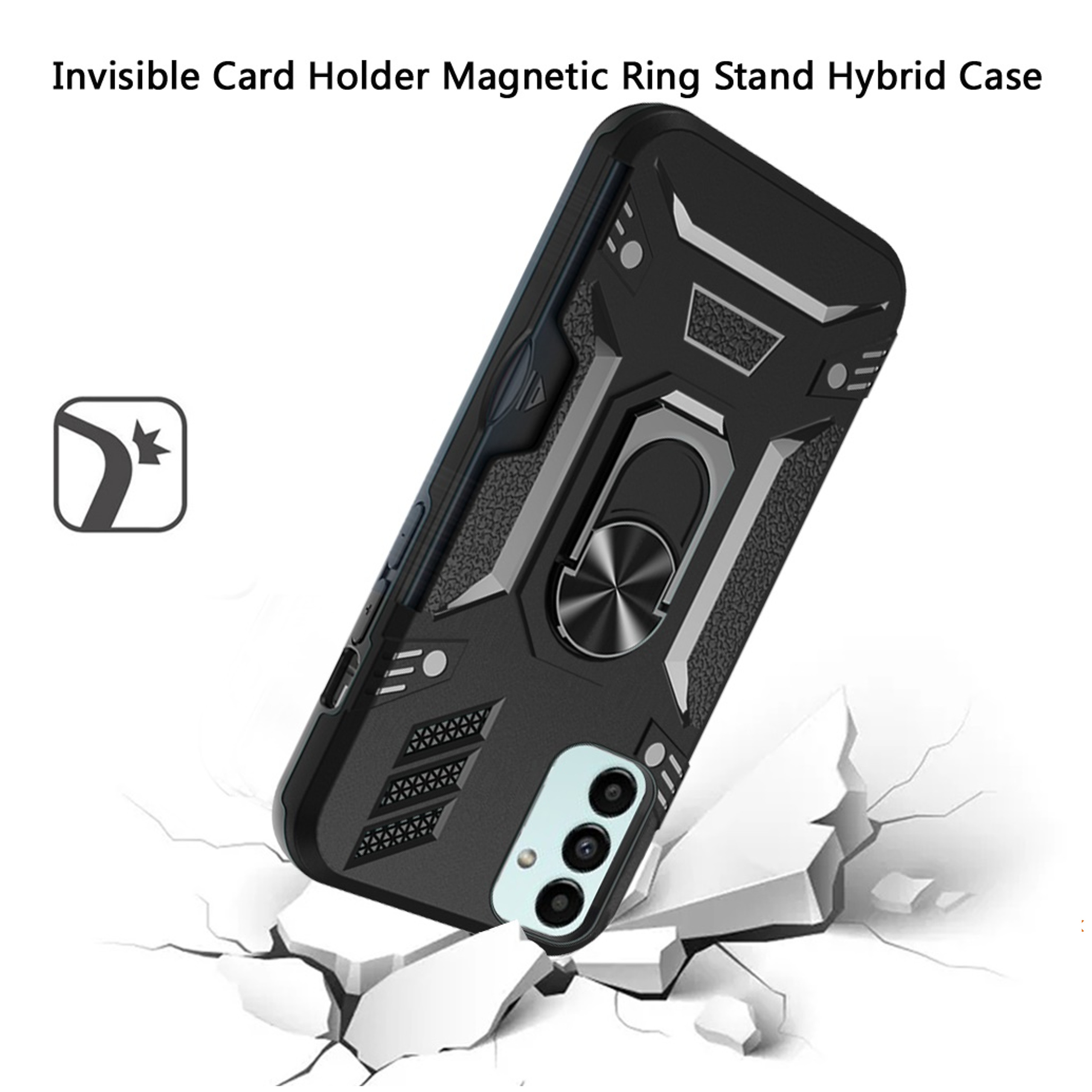 For Samsung Galaxy S22 Ultra Invisible Wallet Card Holder Ring Stand Case Cover - Picture 12 of 37