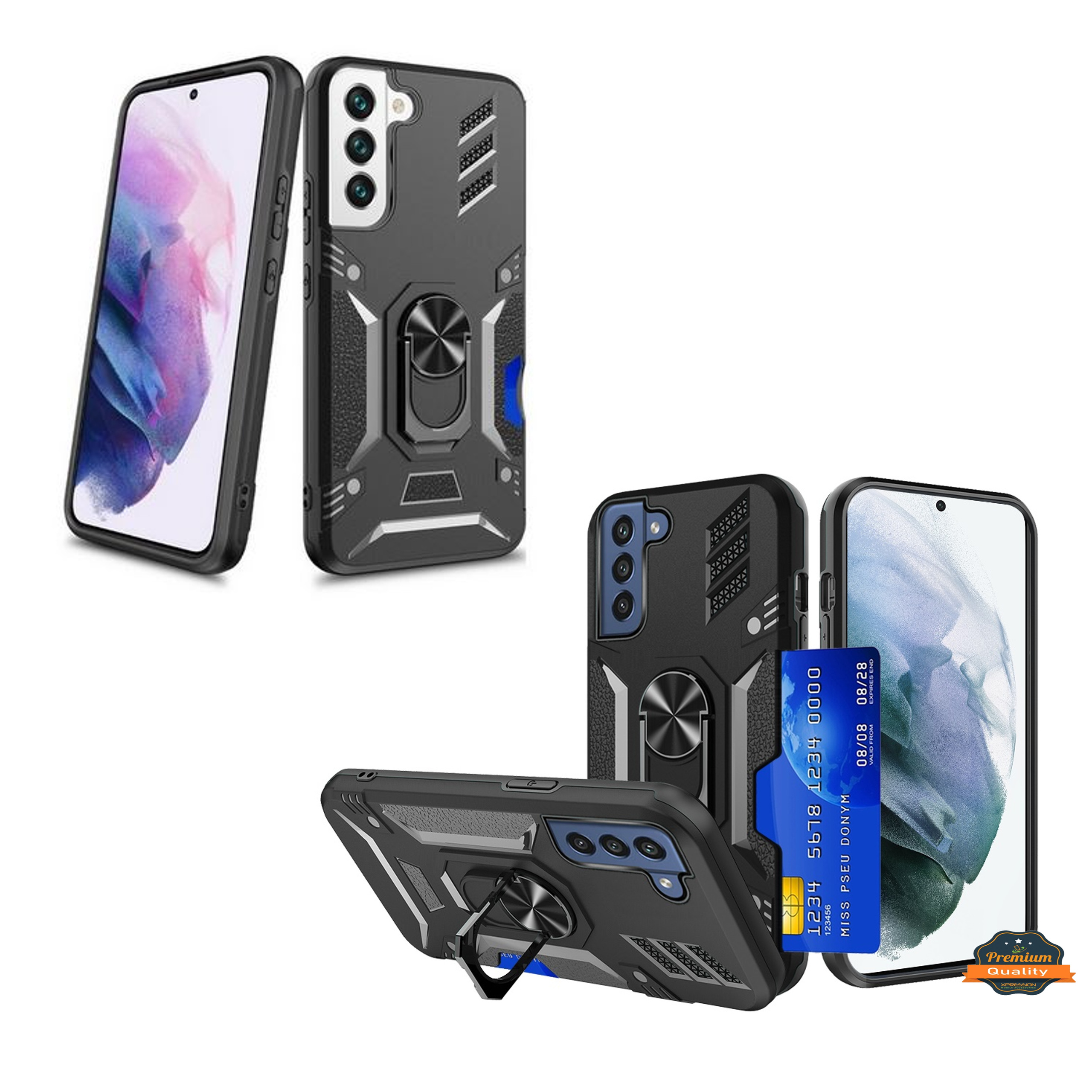 For Samsung Galaxy S22 Ultra Invisible Wallet Card Holder Ring Stand Case Cover - Picture 8 of 37