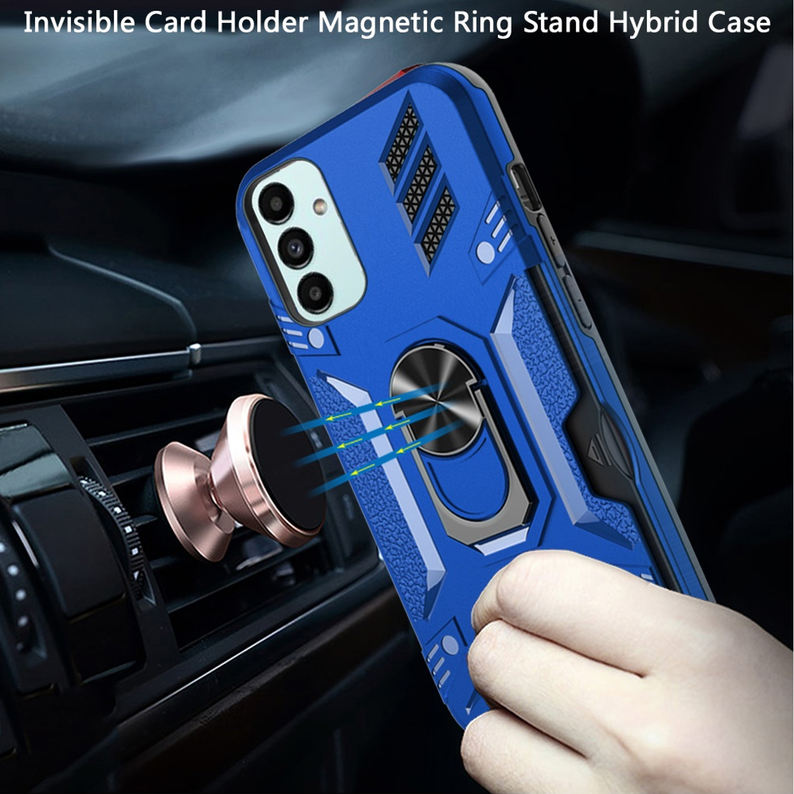For Samsung Galaxy S22 Ultra Invisible Wallet Card Holder Ring Stand Case Cover - Picture 17 of 37