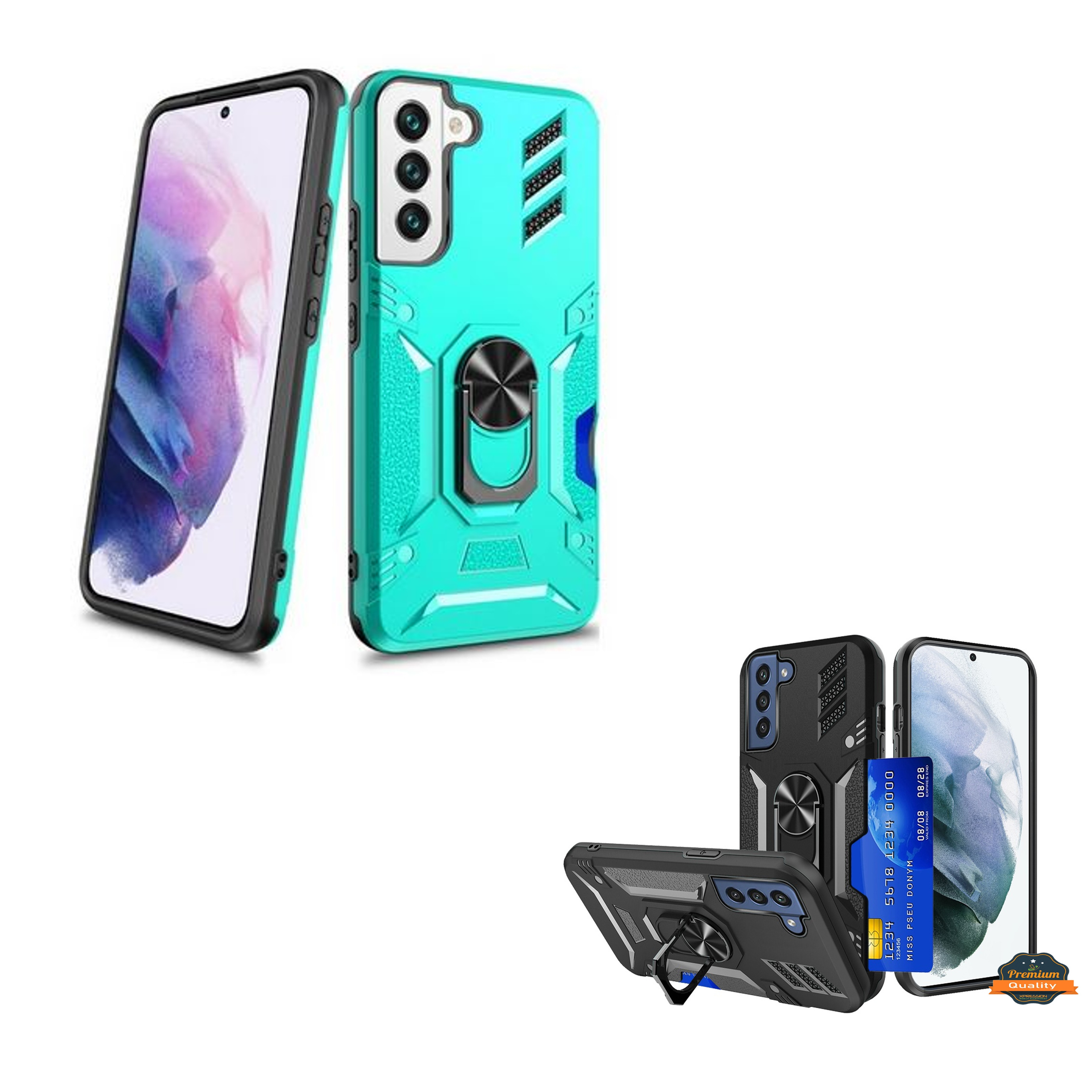 For Samsung Galaxy S22 Ultra Invisible Wallet Card Holder Ring Stand Case Cover - Picture 20 of 37
