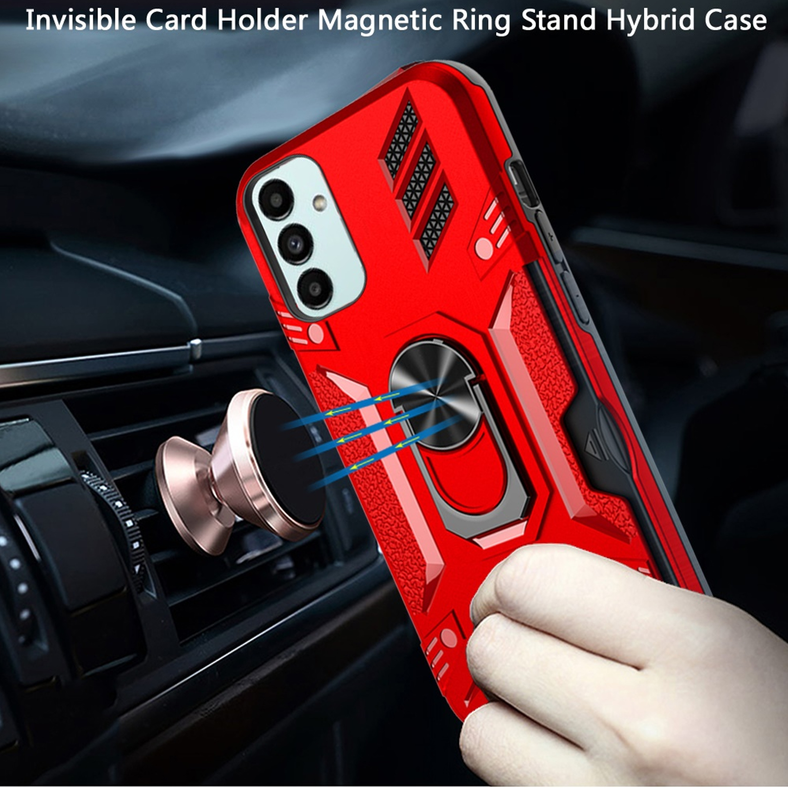 For Samsung Galaxy S22 Ultra Invisible Wallet Card Holder Ring Stand Case Cover - Picture 29 of 37