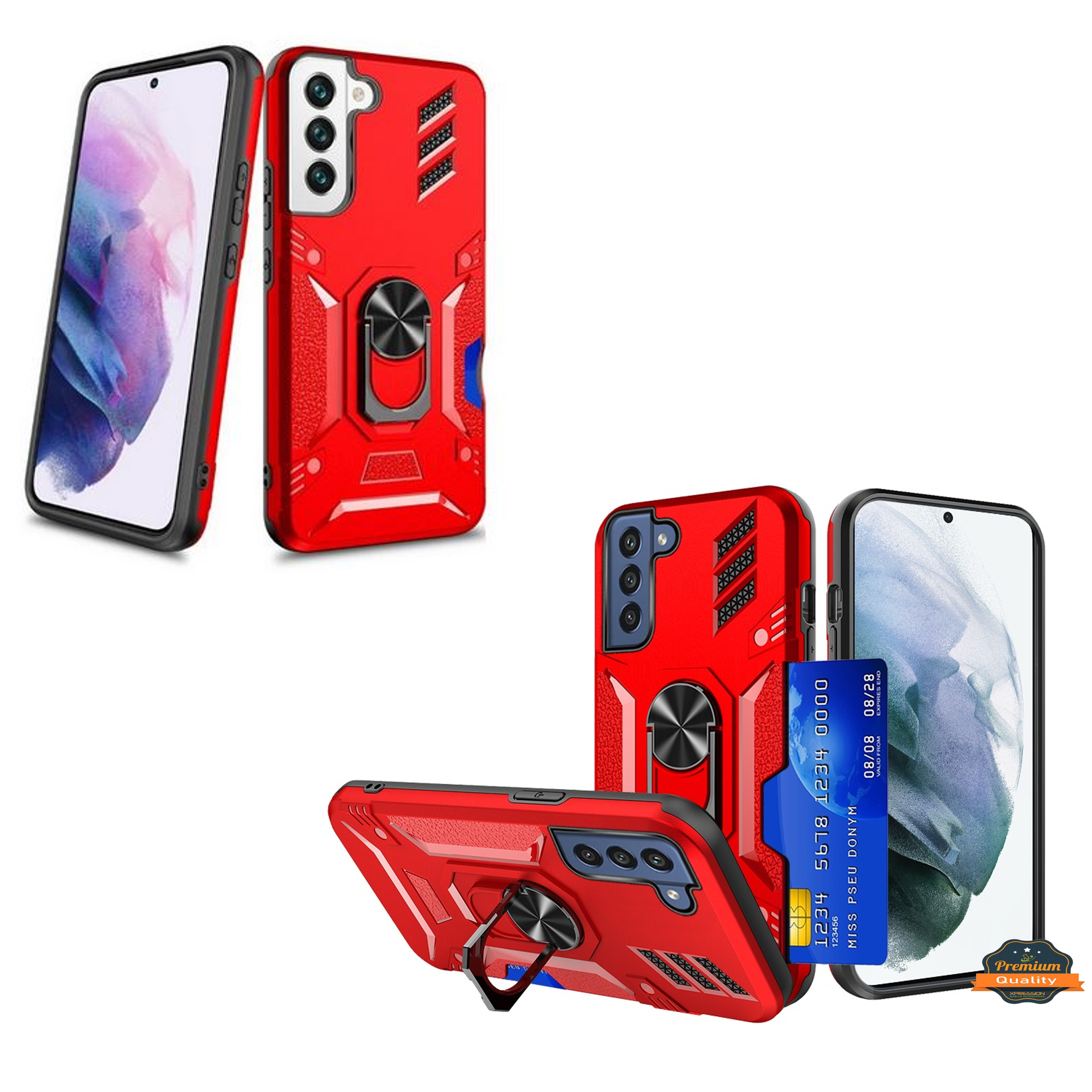 For Samsung Galaxy S22 Ultra Invisible Wallet Card Holder Ring Stand Case Cover - Picture 26 of 37