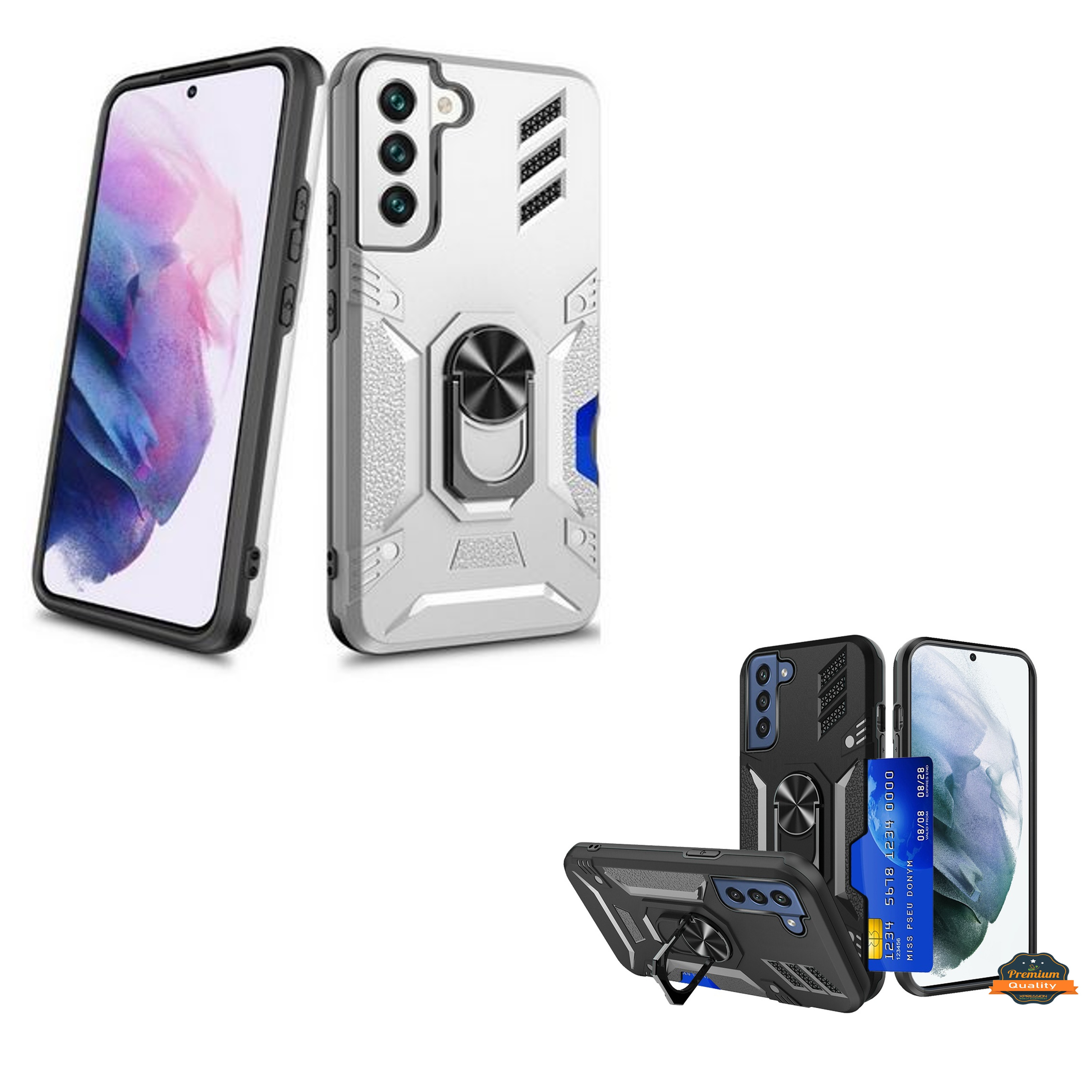 For Samsung Galaxy S22 Ultra Invisible Wallet Card Holder Ring Stand Case Cover - Picture 32 of 37
