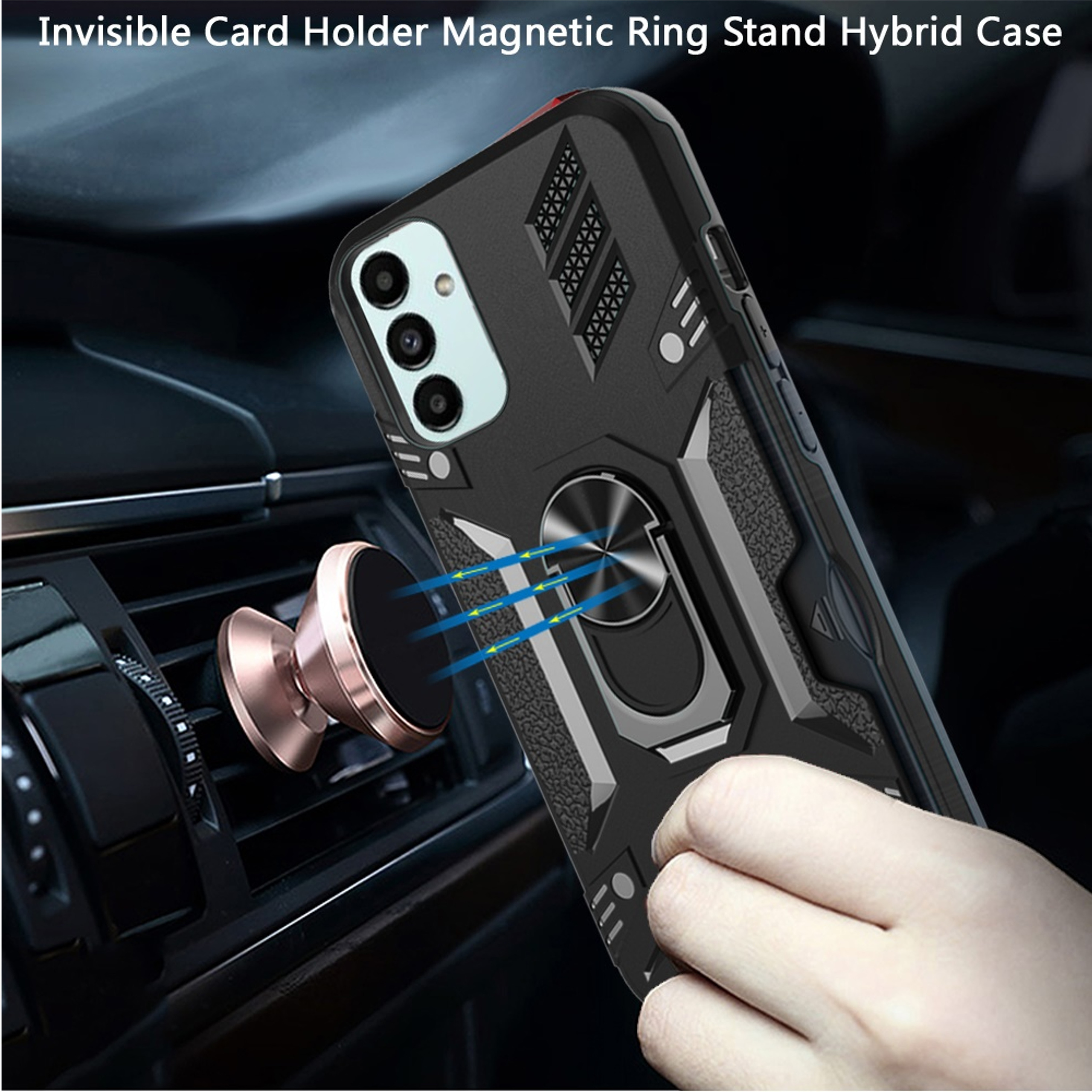 For Samsung Galaxy S22 Ultra Invisible Wallet Card Holder Ring Stand Case Cover - Picture 35 of 37