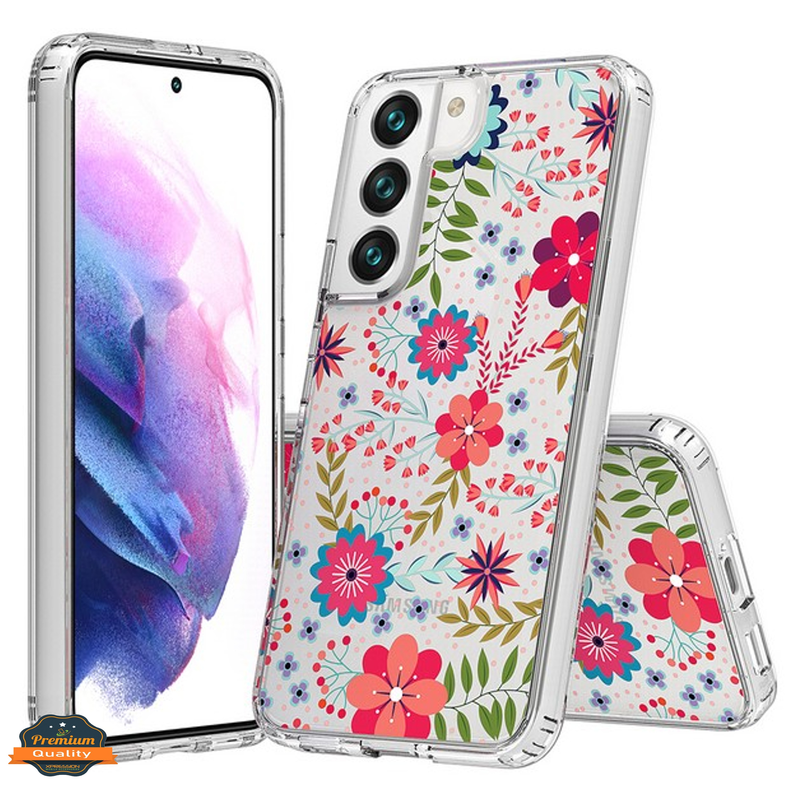 Für Samsung Galaxy S25 / S24 Floral Design Hybrid TPU Hart PC Hülle Cover - Bild 11 von 37