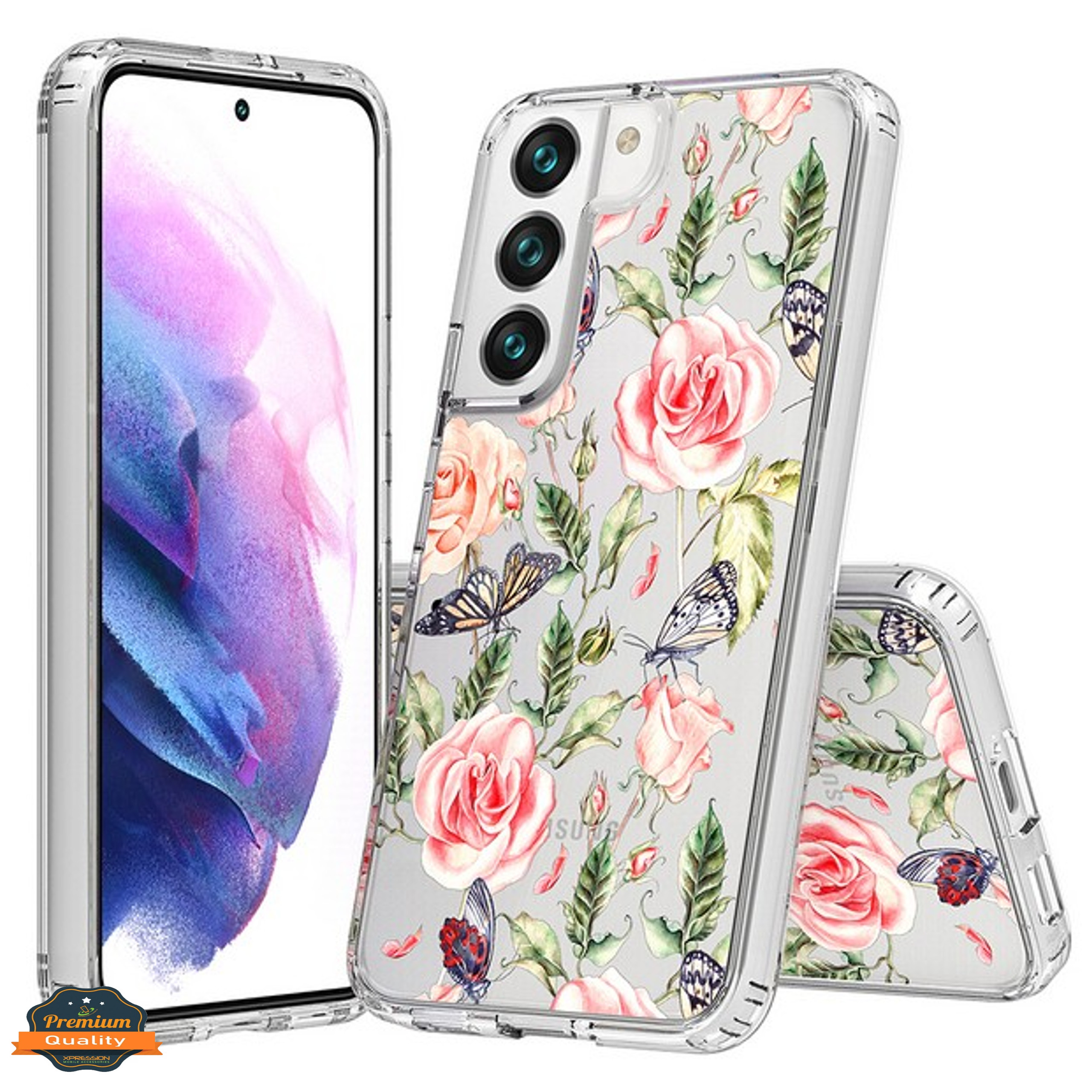 Für Samsung Galaxy S25 / S24 Floral Design Hybrid TPU Hart PC Hülle Cover - Bild 20 von 37