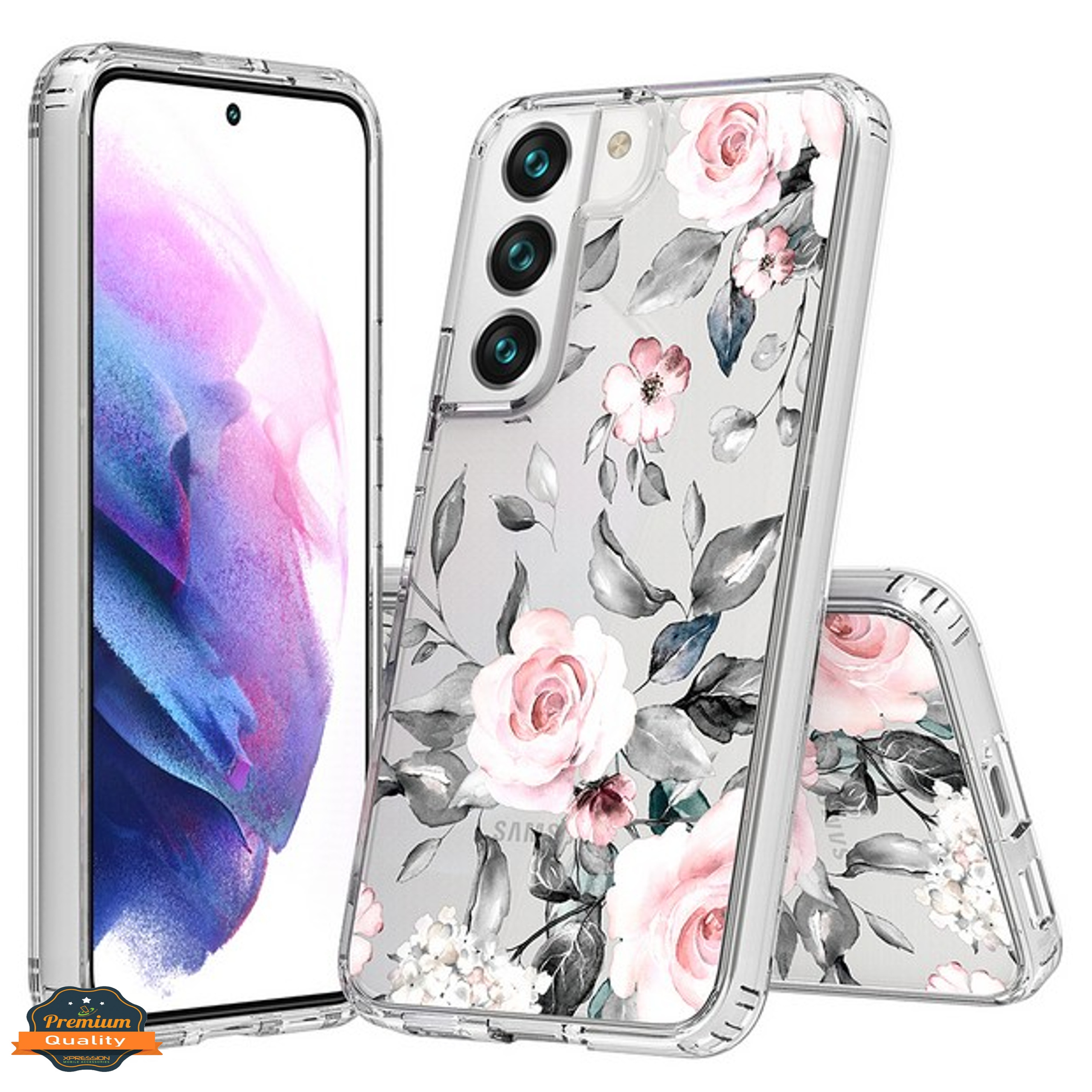 Für Samsung Galaxy S25 / S24 Floral Design Hybrid TPU Hart PC Hülle Cover - Bild 29 von 37