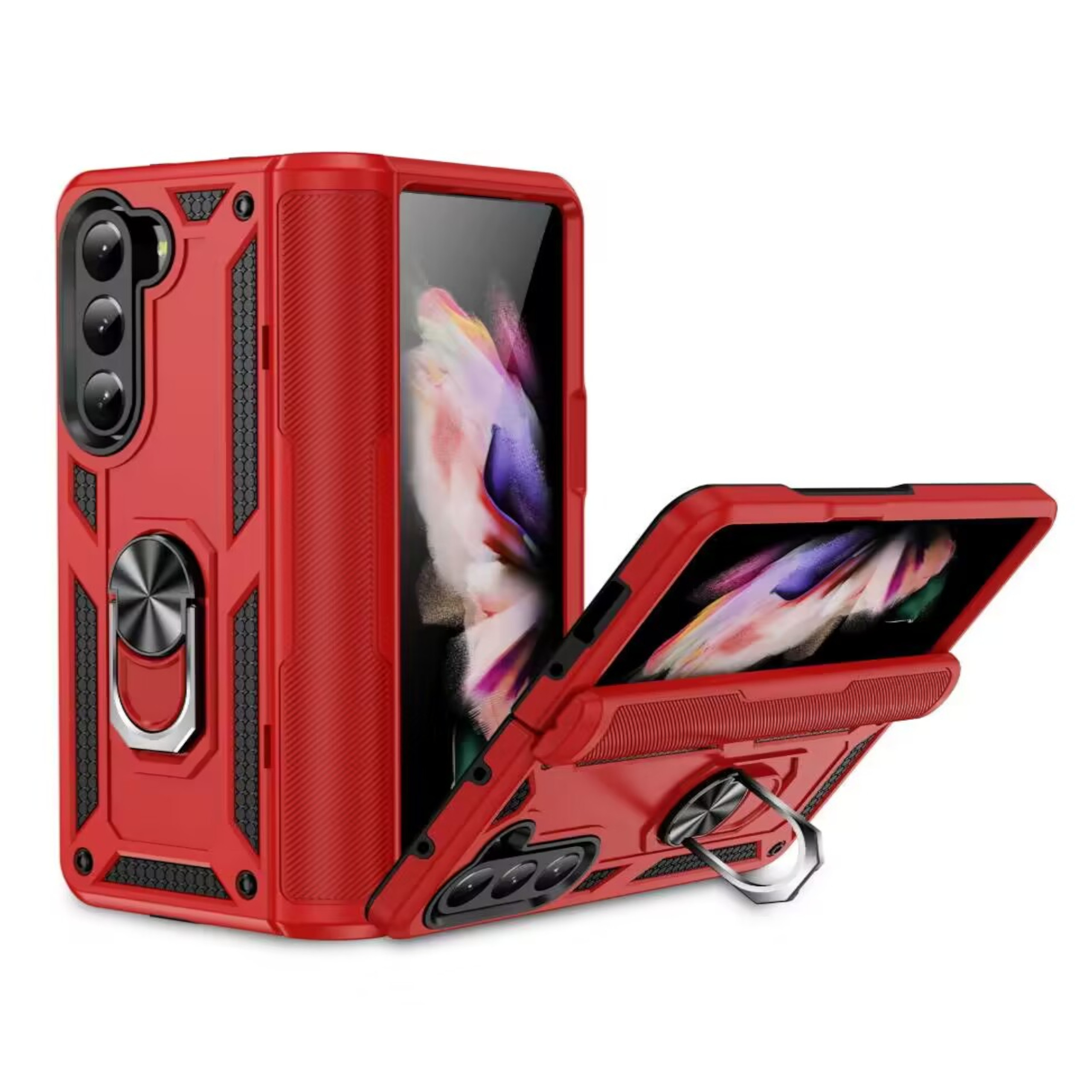 For Samsung Galaxy Z Fold 5 5G Shockproof Hybrid PC + TPU Ring 