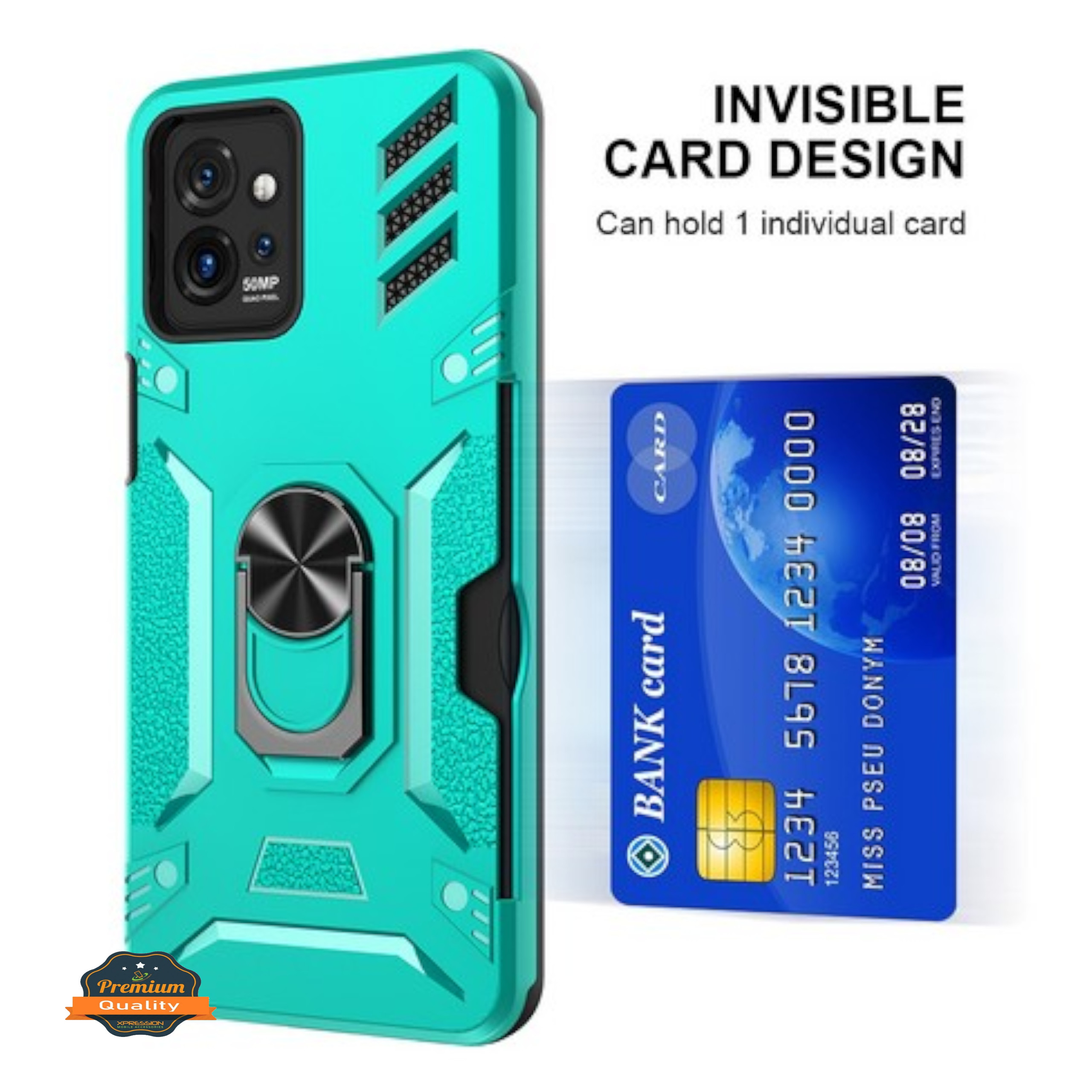For Gabb Phone 4 Pro Back Wallet Card Holder with Ring Stand Case Cover - Picture 32 of 68
