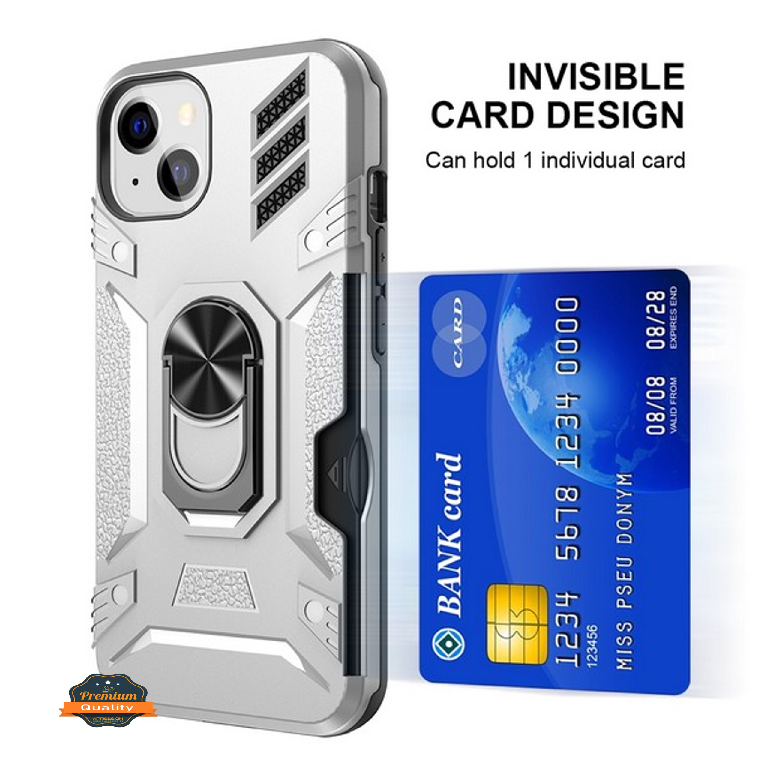 For Gabb Phone 4 Pro Back Wallet Card Holder with Ring Stand Case Cover - Picture 59 of 68