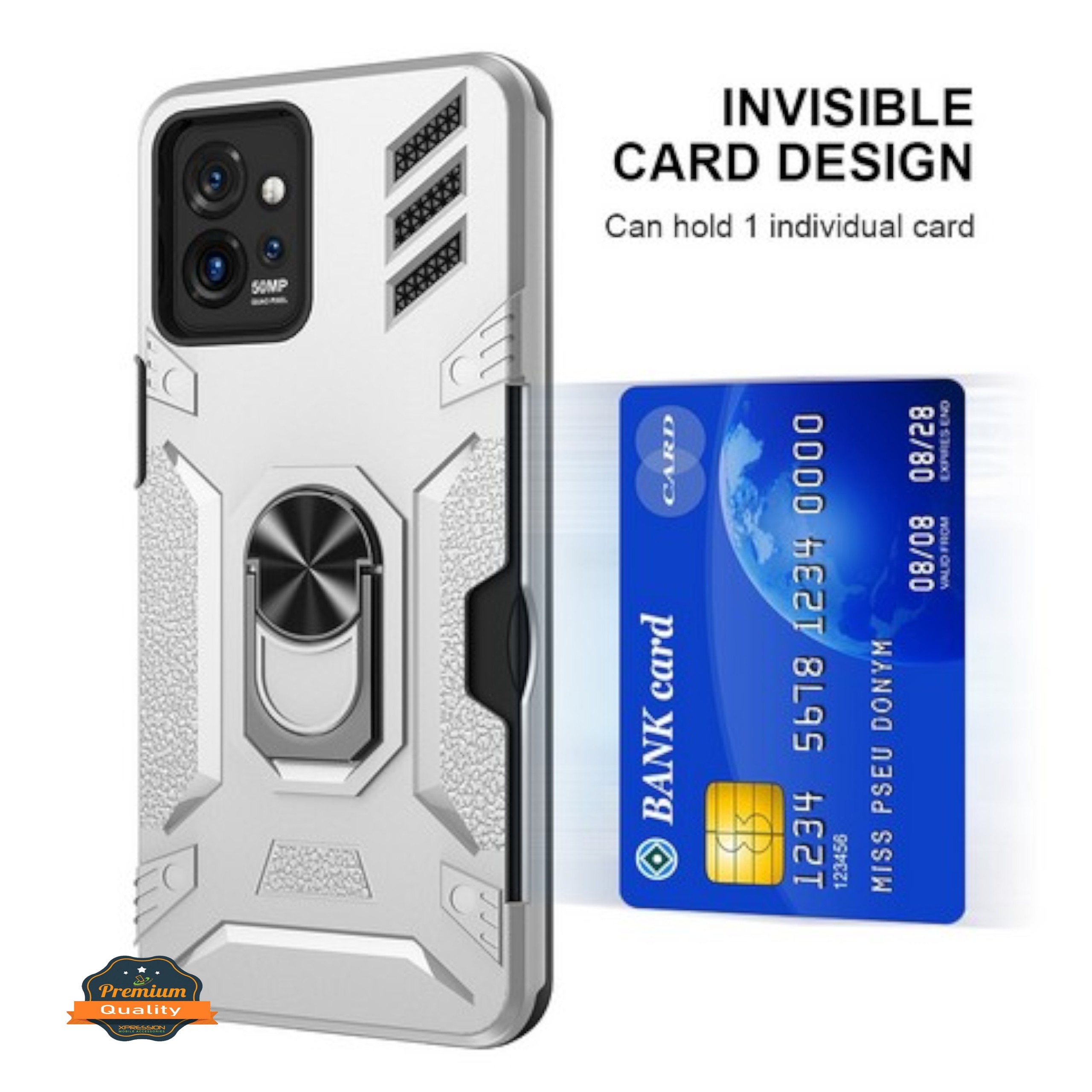 For Gabb Phone 4 Pro Back Wallet Card Holder with Ring Stand Case Cover - Picture 52 of 68