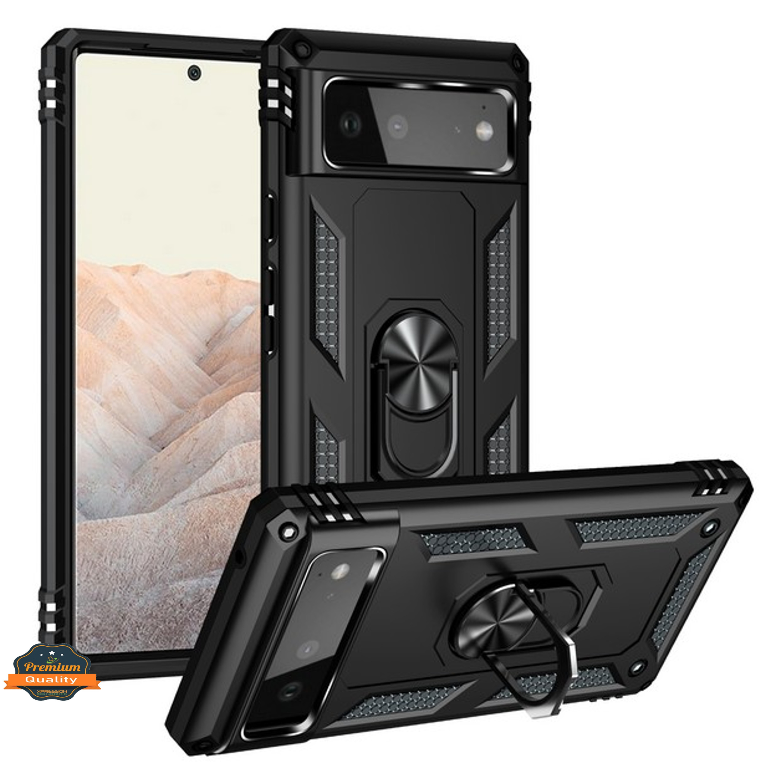 For Google Pixel 7 Hybrid Dual Layer TPU with Ring Stand Armor Shell Case Cover - Picture 11 of 64