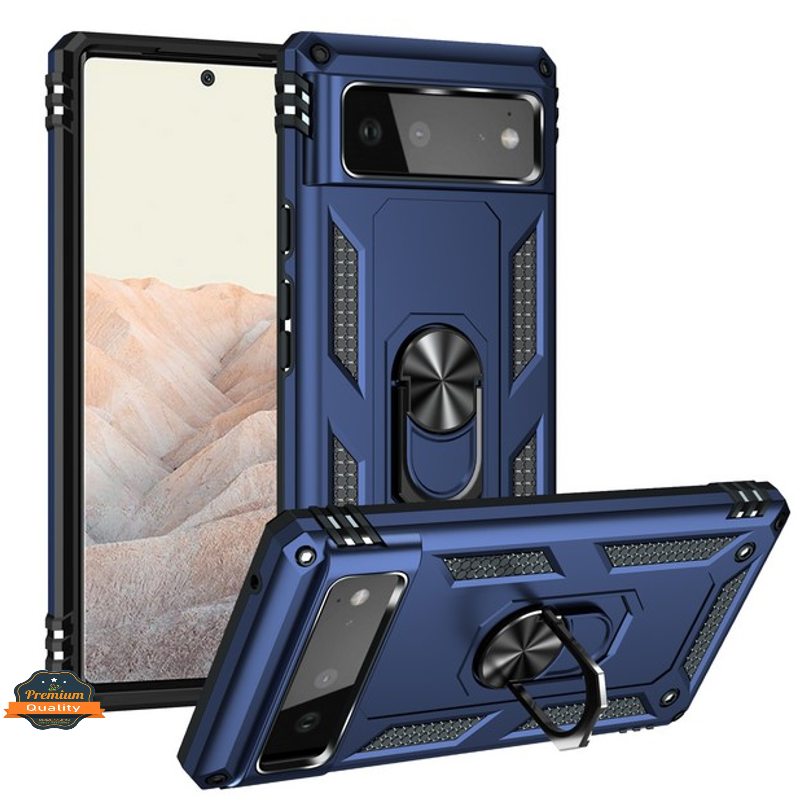 For Google Pixel 7 Hybrid Dual Layer TPU with Ring Stand Armor Shell Case Cover - Picture 20 of 64